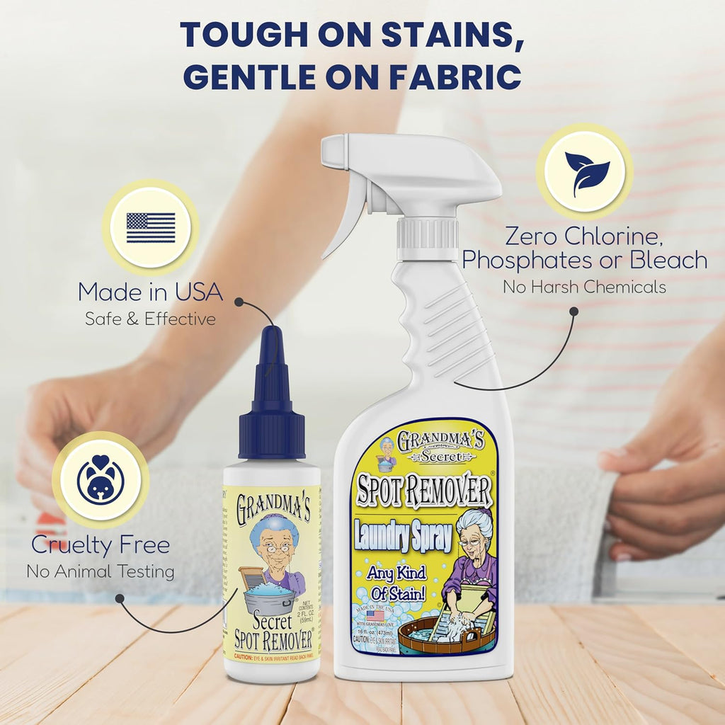 Grandma's Secret Spot Remover Laundry Spray - Chlorine, Bleach and Toxin-Free