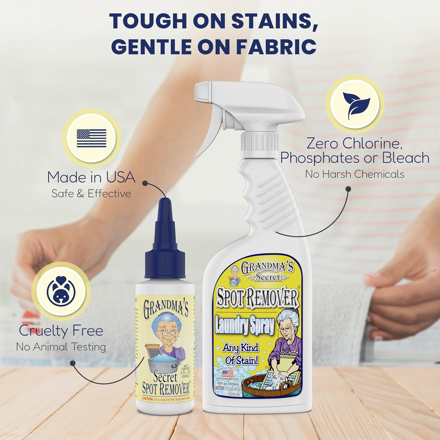 Grandma's Secret Spot Remover Laundry Spray - Chlorine, Bleach and Toxin-Free