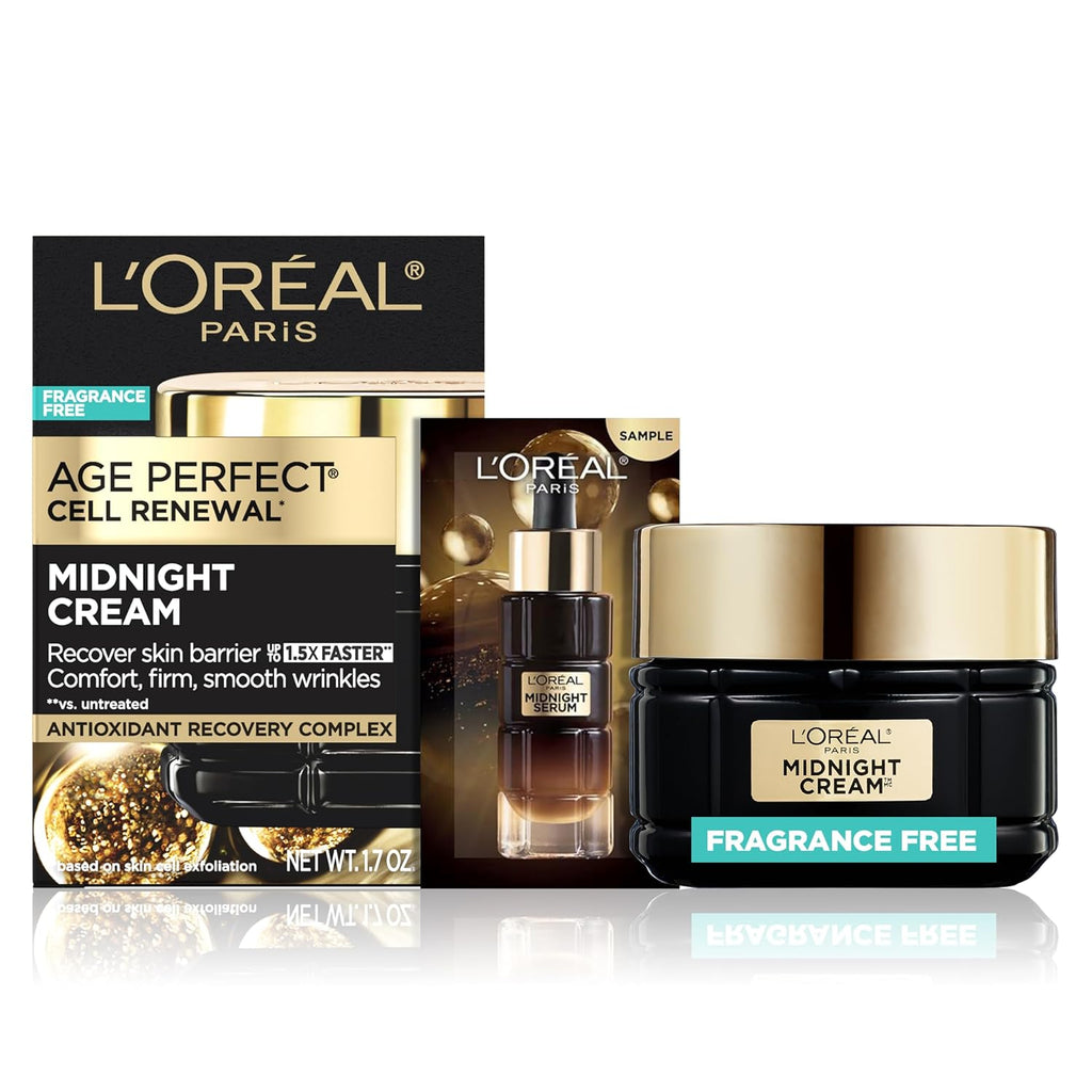 L'Oreal Paris Age Perfect Anti-Aging Midnight Face Cream, Fragrance-Free Face