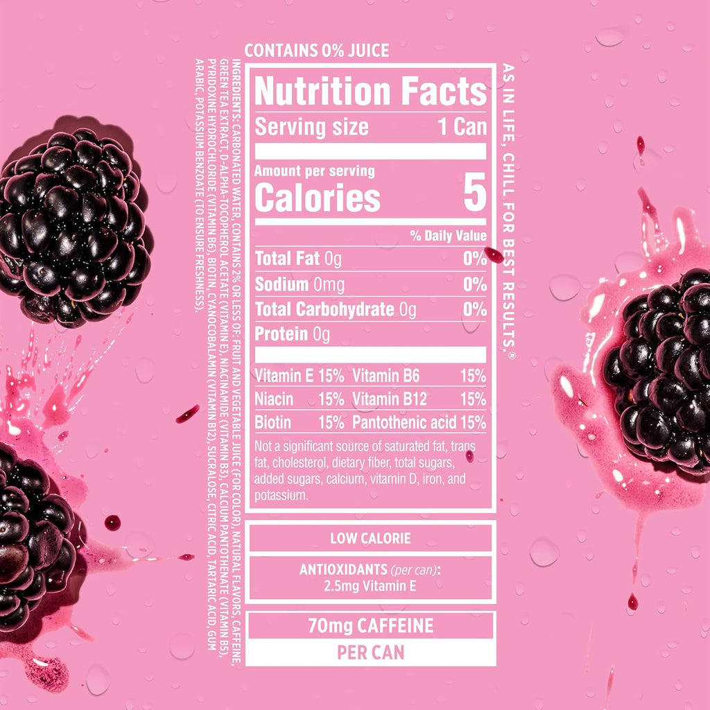 Sparkling Ice Caffeine Black Raspberry Sparkling Water with Caffeine, Zero