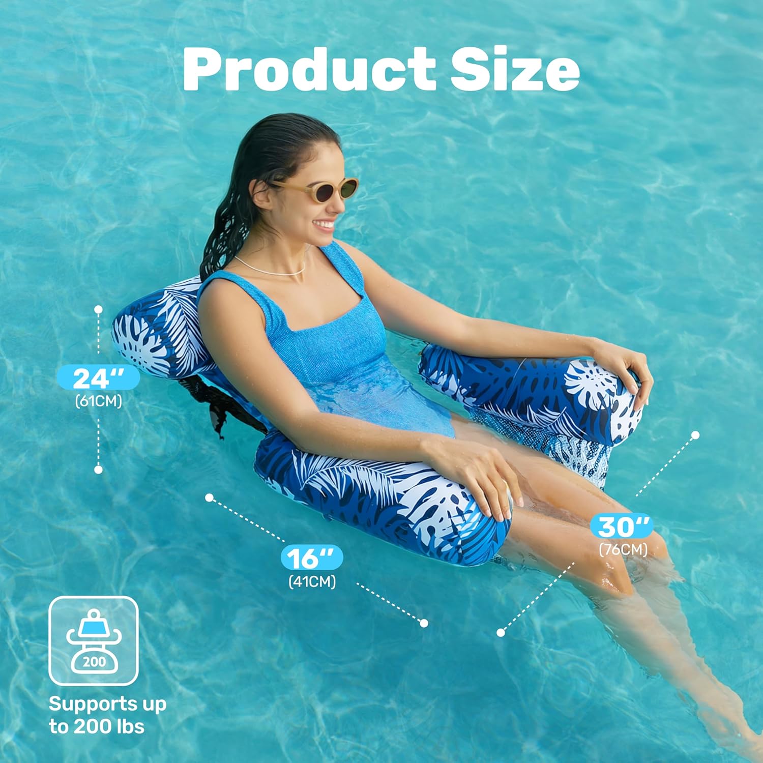 SLOOSH Inflatable Pool Floats Adult,2 Packs Floating Lounge Chairs,Blow up