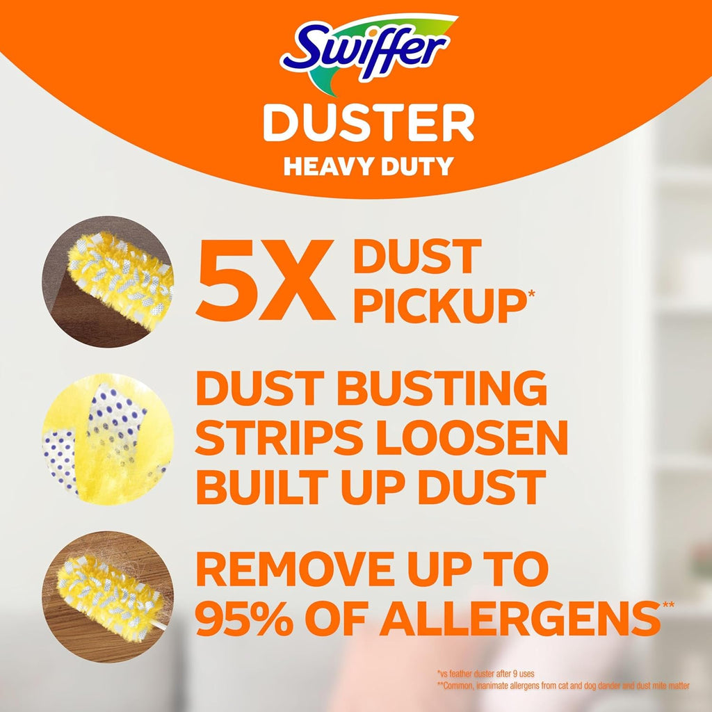 Swiffer Duster Kit with 3 ft Extendable Handle, Heavy Duty Dusting Starter
