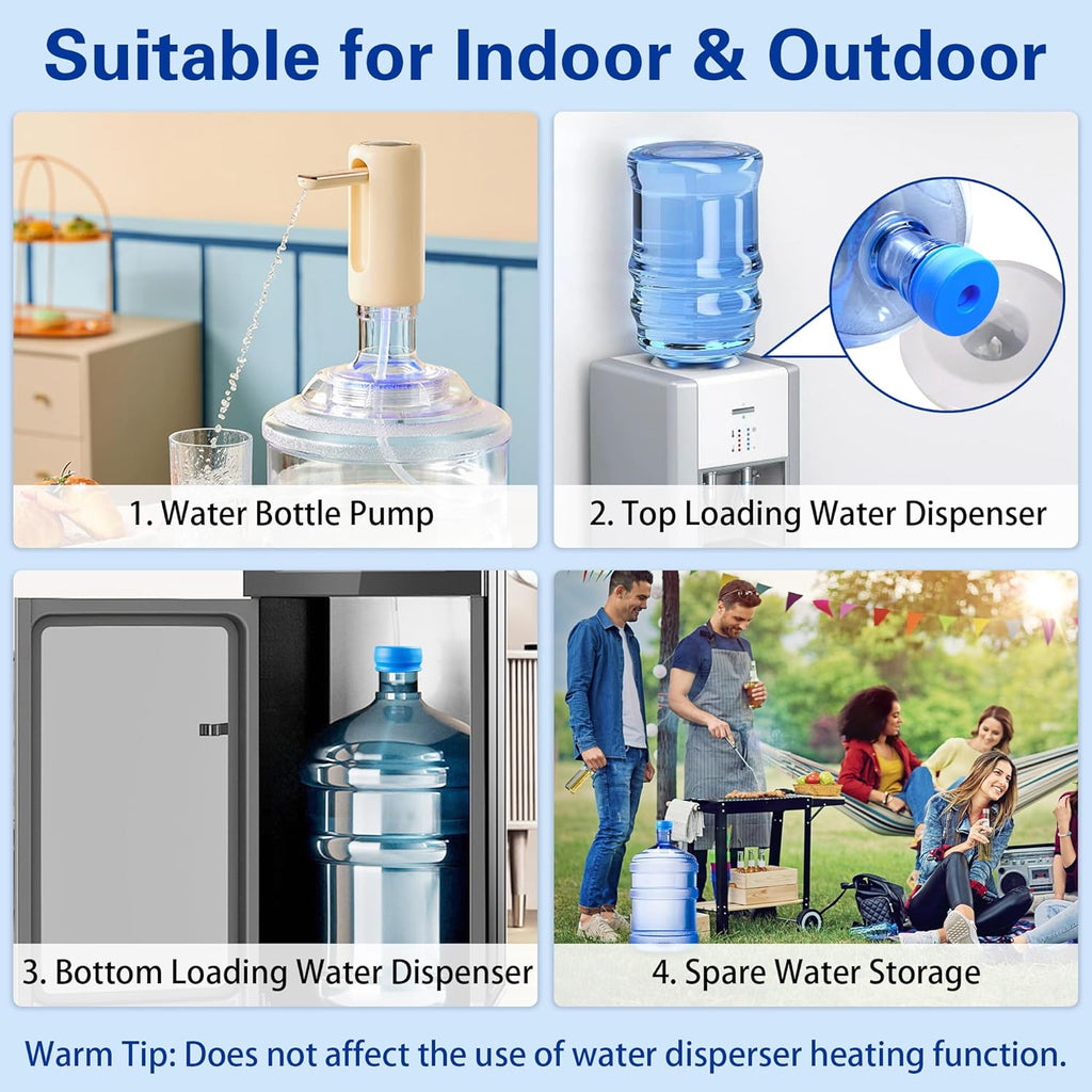 Gofriipai 3 and 5 Gallon Water Jug Cap, Silicone Reusable Replacement Cap