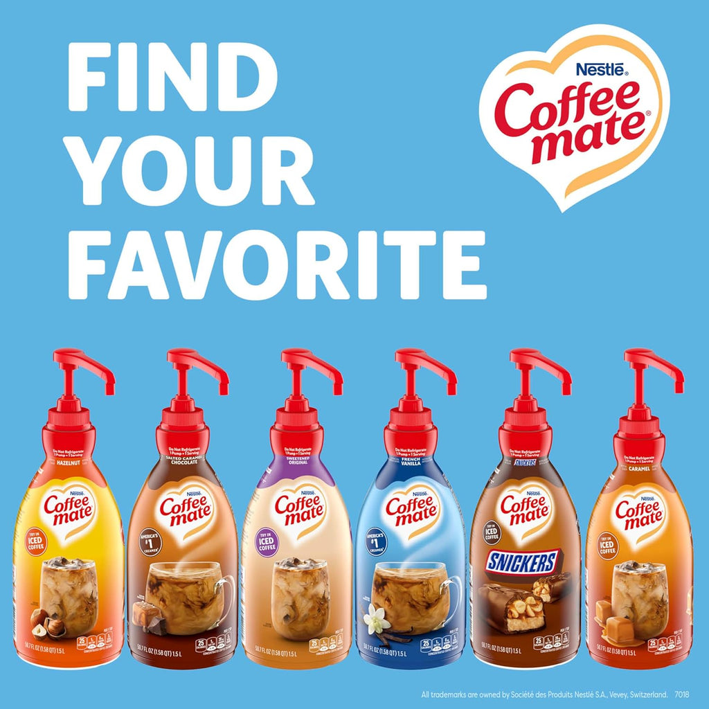 Nestle Coffee mate Coffee Creamer, French Vanilla, Concentrated Liquid Pump