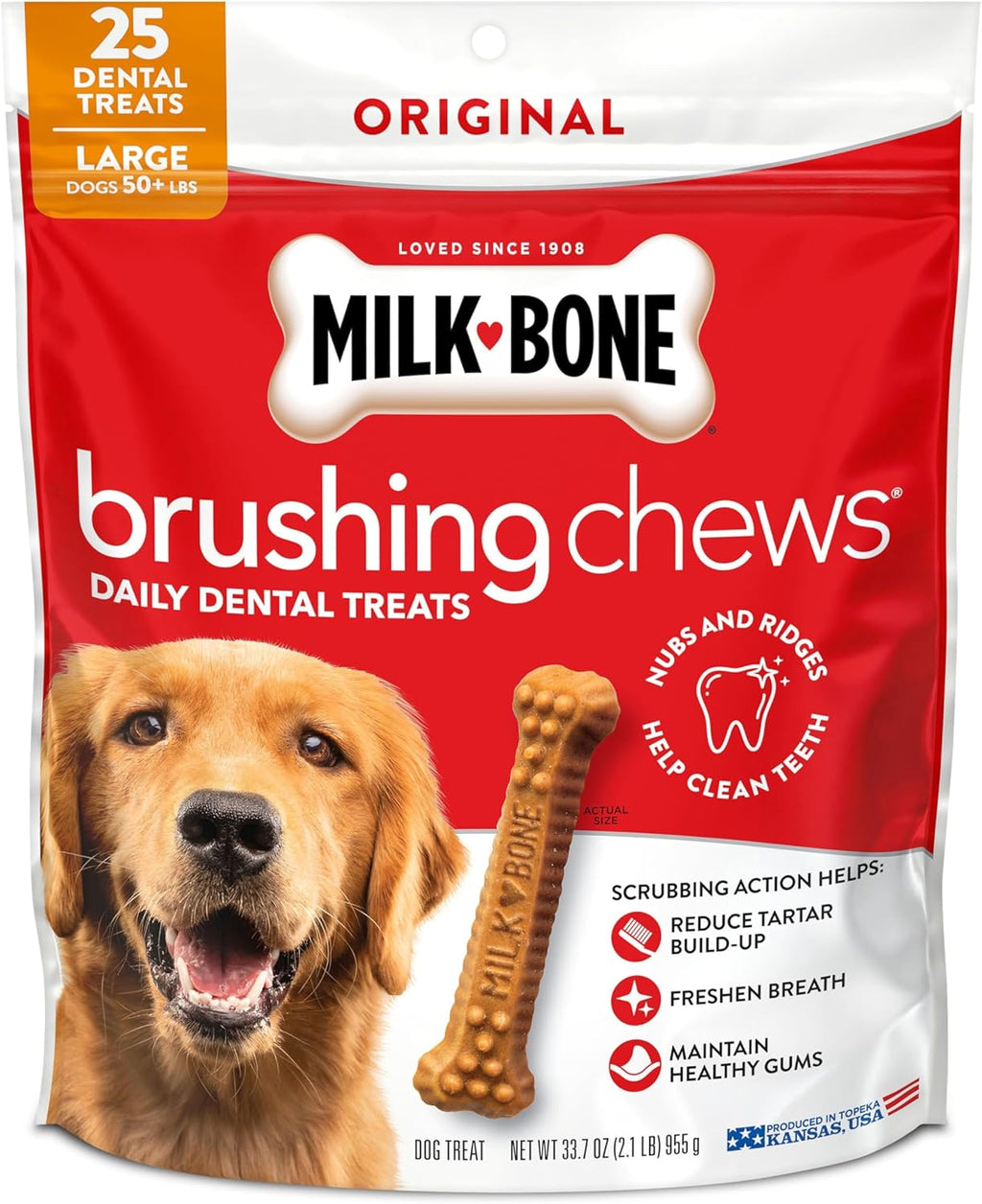 Milk-Bone Brushing Chews Original Chicken Flavor Daily Dental Dog Treats