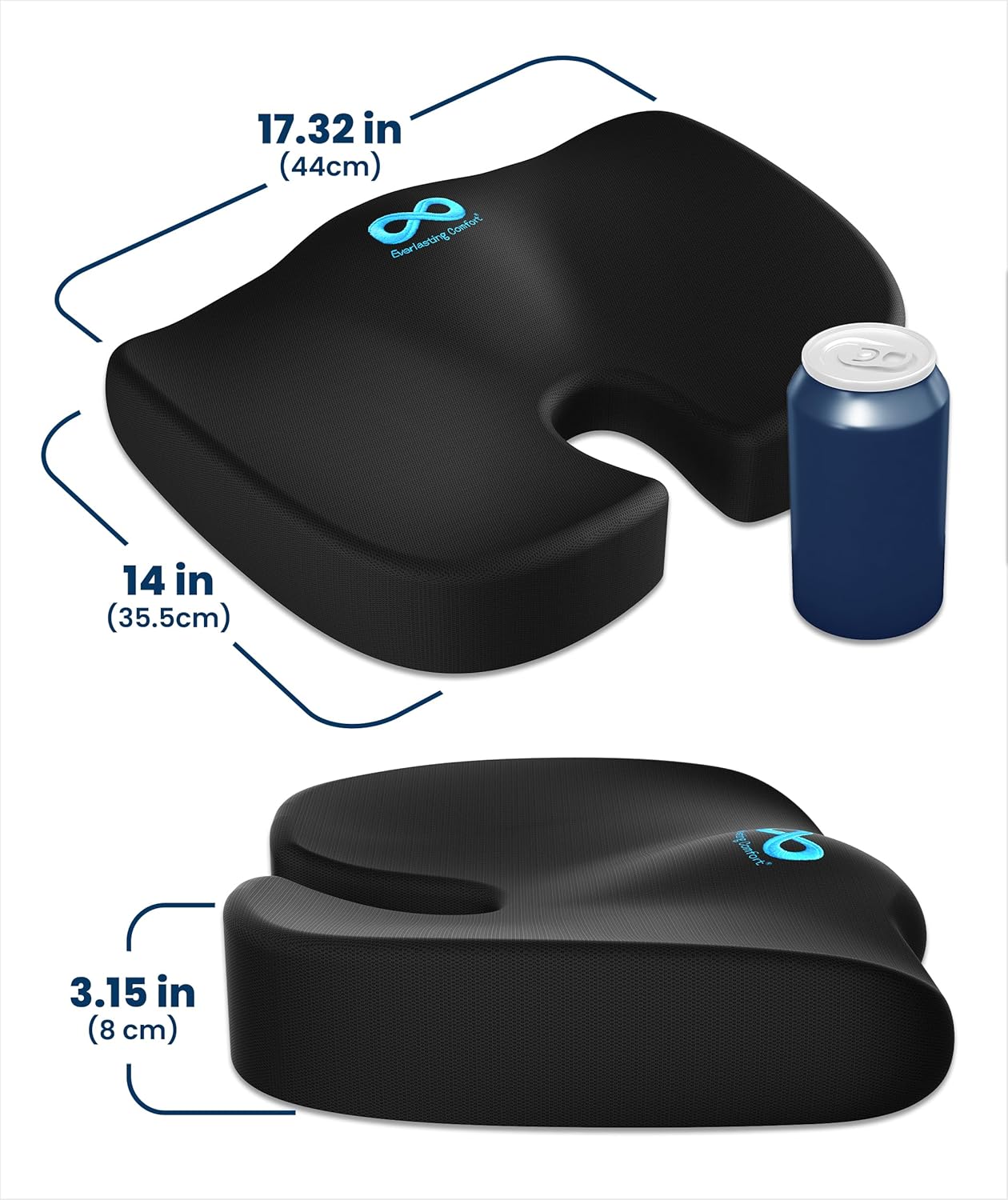 Everlasting Comfort Doctor Recommended Memory Foam Seat Cushion for Office