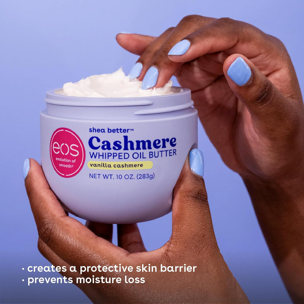 eos Cashmere Whipped Oil Body Butter, Vanilla Cashmere, 72 Hour Weightless
