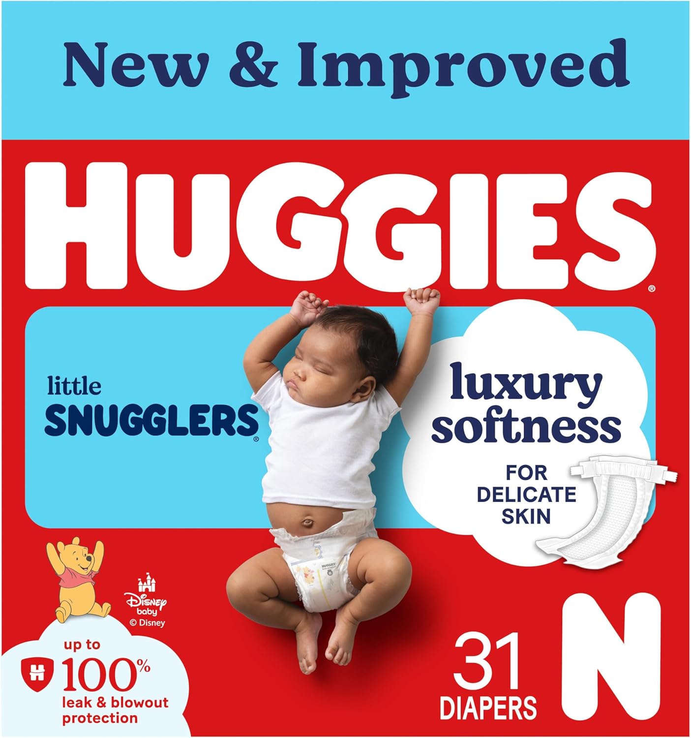 Huggies Size Newborn Diapers, Little Snugglers Baby Diapers, Size Newborn (up
