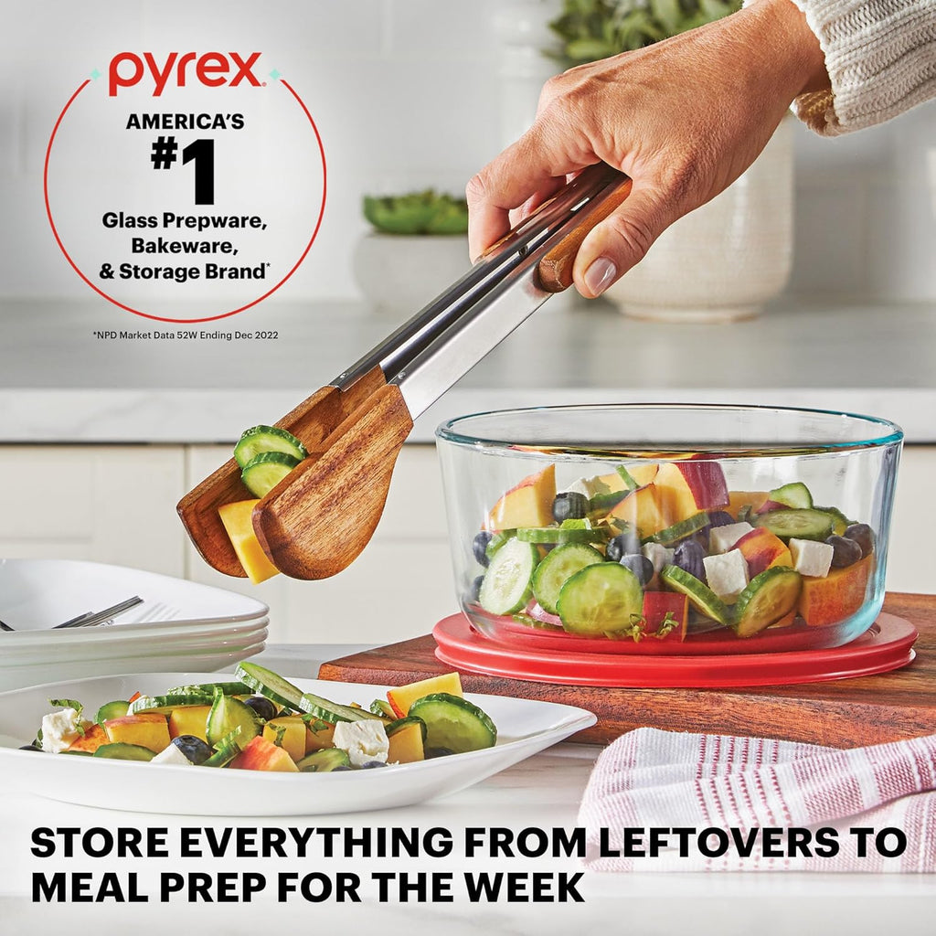 Pyrex Simply Store (9-Pack) Mixed Sized Glass Food Storage Set, Round &