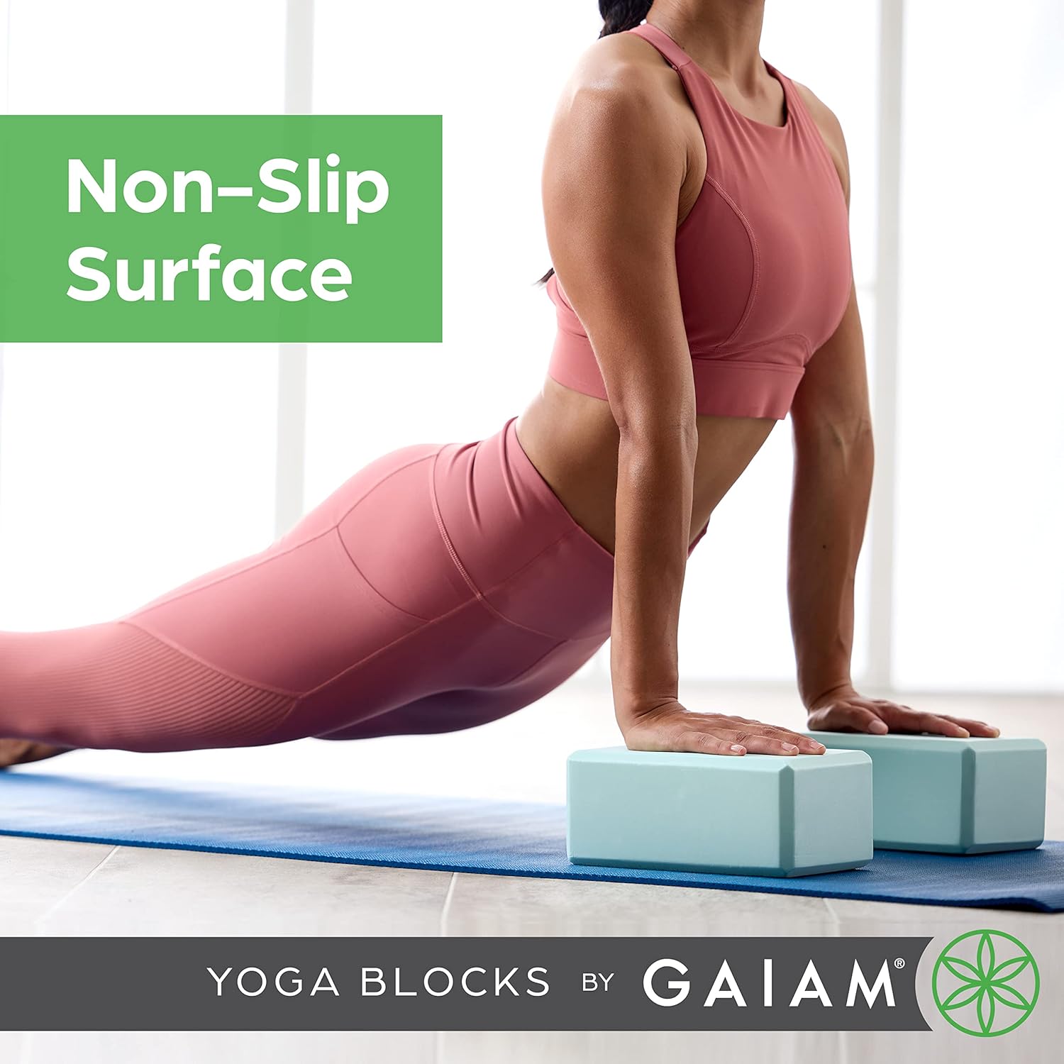 Gaiam Yoga Block - Supportive Latex-Free Eva Foam - Soft Non-Slip Surface