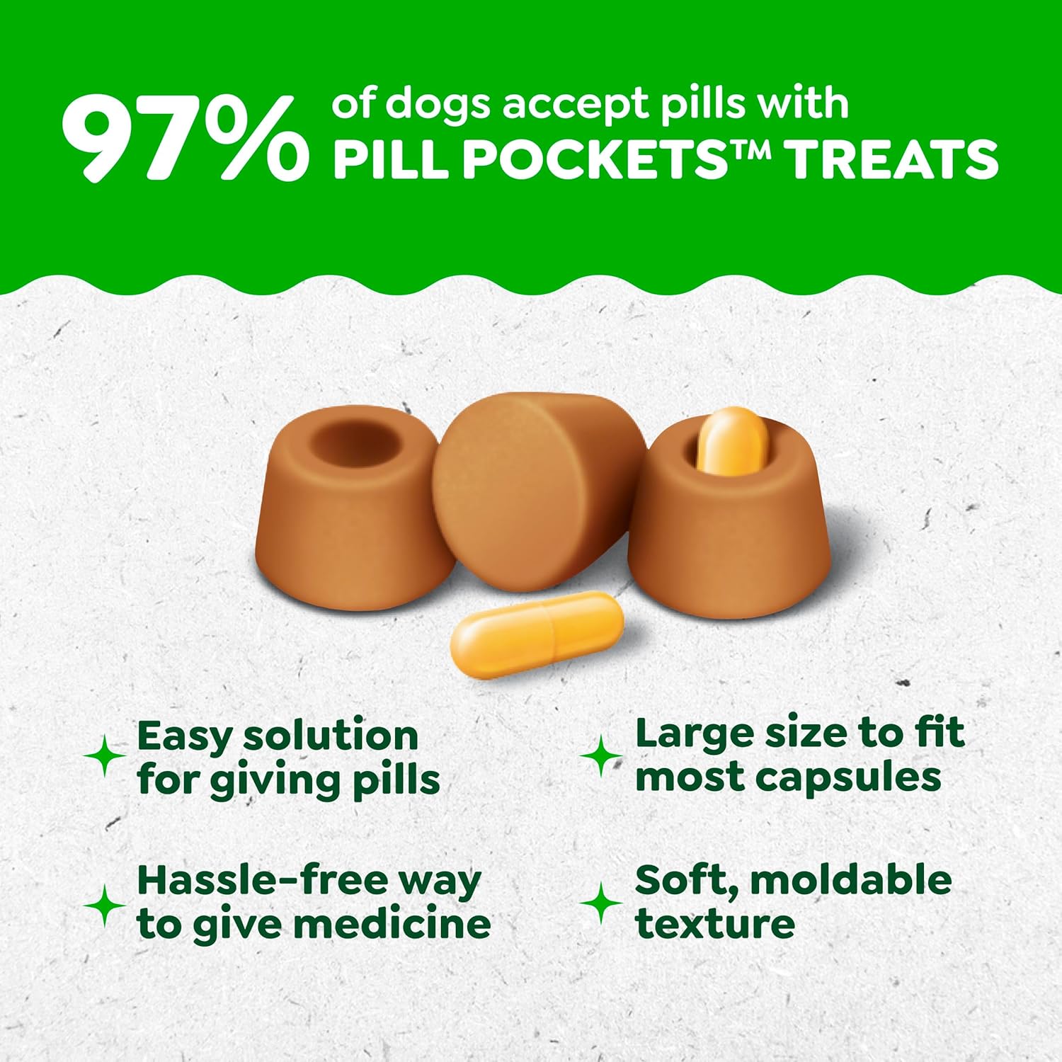 Greenies Pill Pockets for Dogs Large Size, Dog Treat Pouch for Capsule