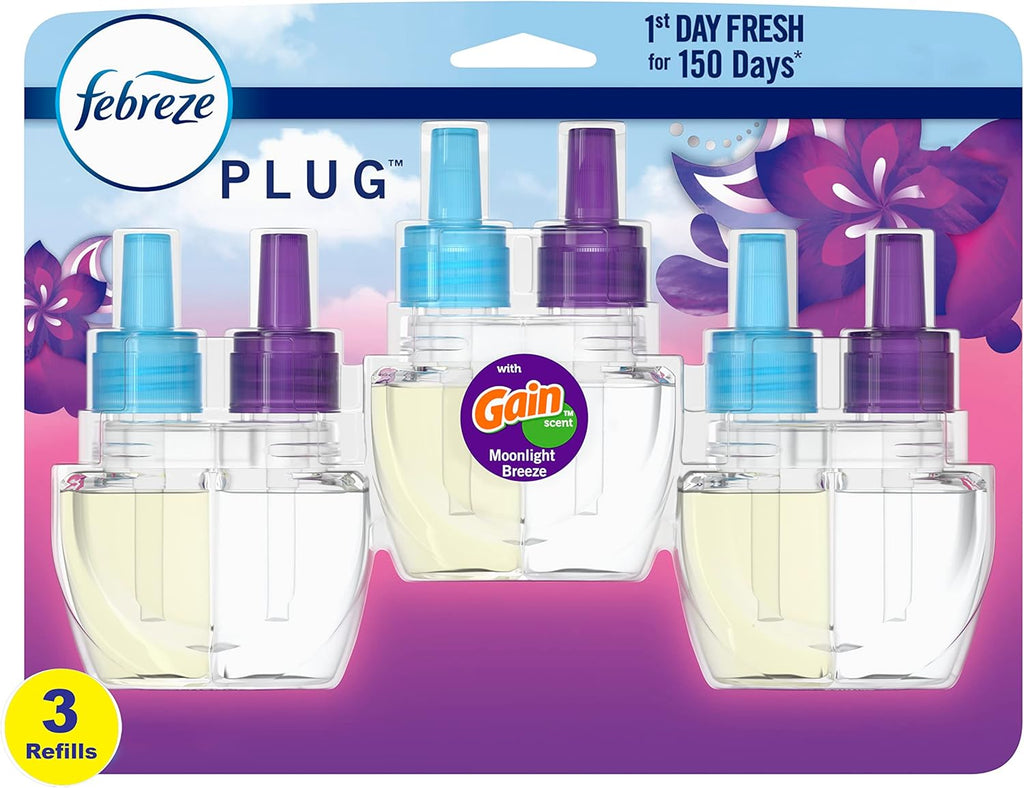Febreze Plug In Air Freshener, Odor-Fighting Scented Oil Refill, Gain