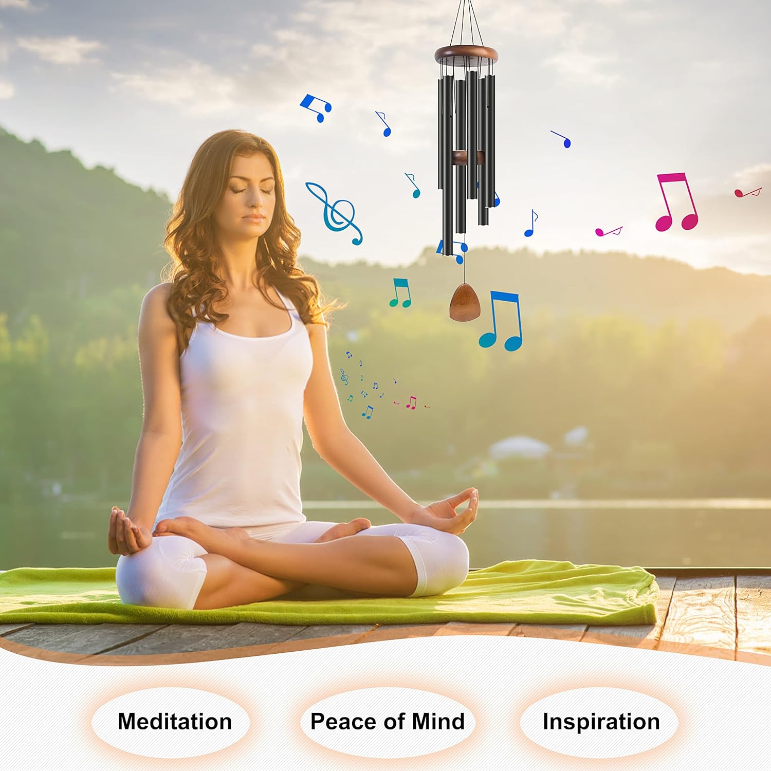 Bursvik Large Aluminium Wind Chimes 37" to Create a Zen Atmosphere Suitable
