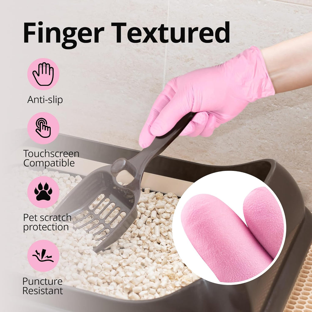 SwiftGrip Pink Nitrile Gloves, 3-mil, Industrial Gloves Disposable Latex