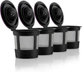 4 Black Reusable K Cups for Keurig Coffee Makers - Compatible with Keurig