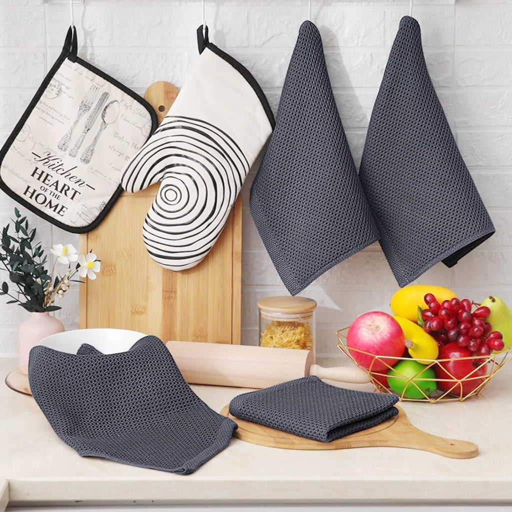 Homaxy 100% Cotton Waffle Weave Kitchen Dish Cloths, Ultra Soft Absorbent