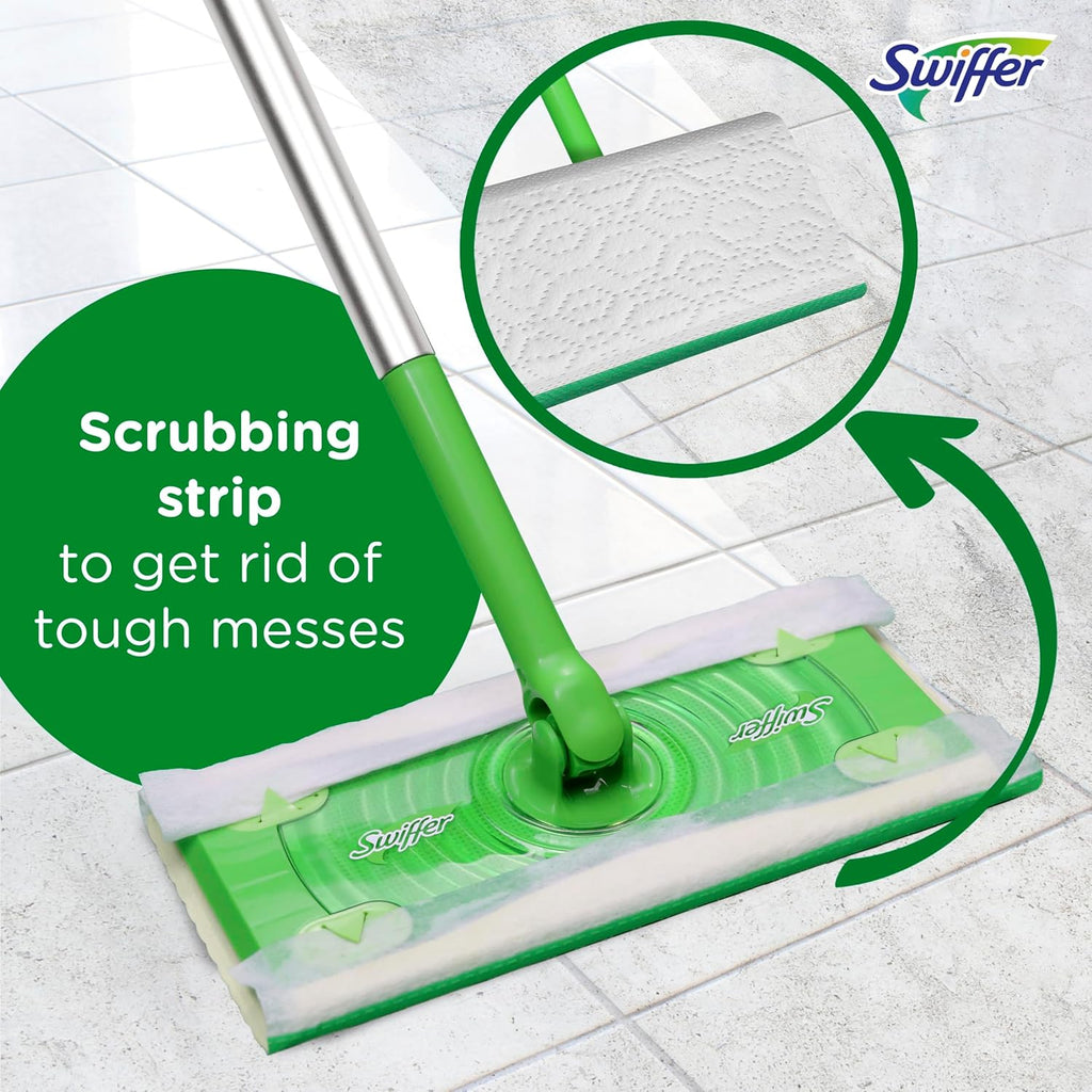 Swiffer Sweep + Mop, Wet Pads Refill, Floor Cleaner for Dirt, Dust, Hair