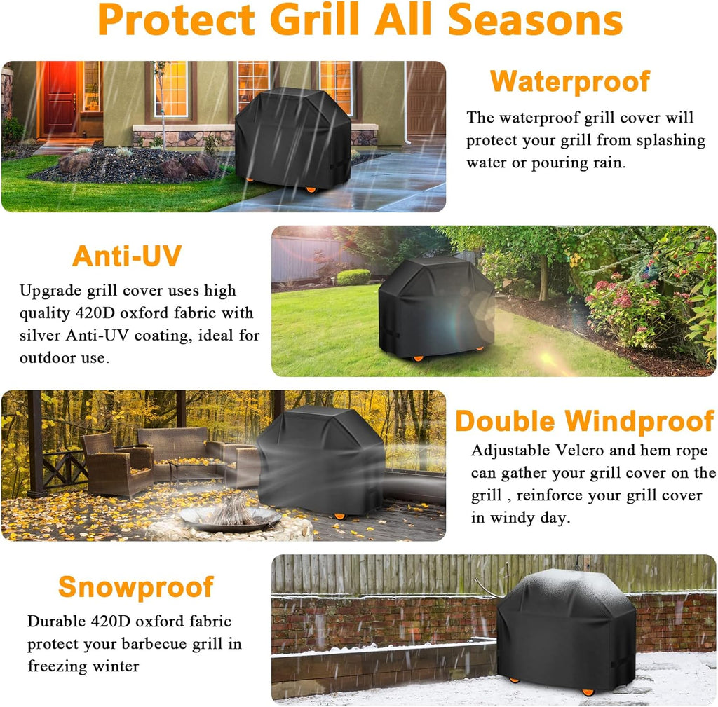 Aoretic Grill Cover, 58 inch BBQ Gas Grill Cover for Outdoor Grill, Charbroil