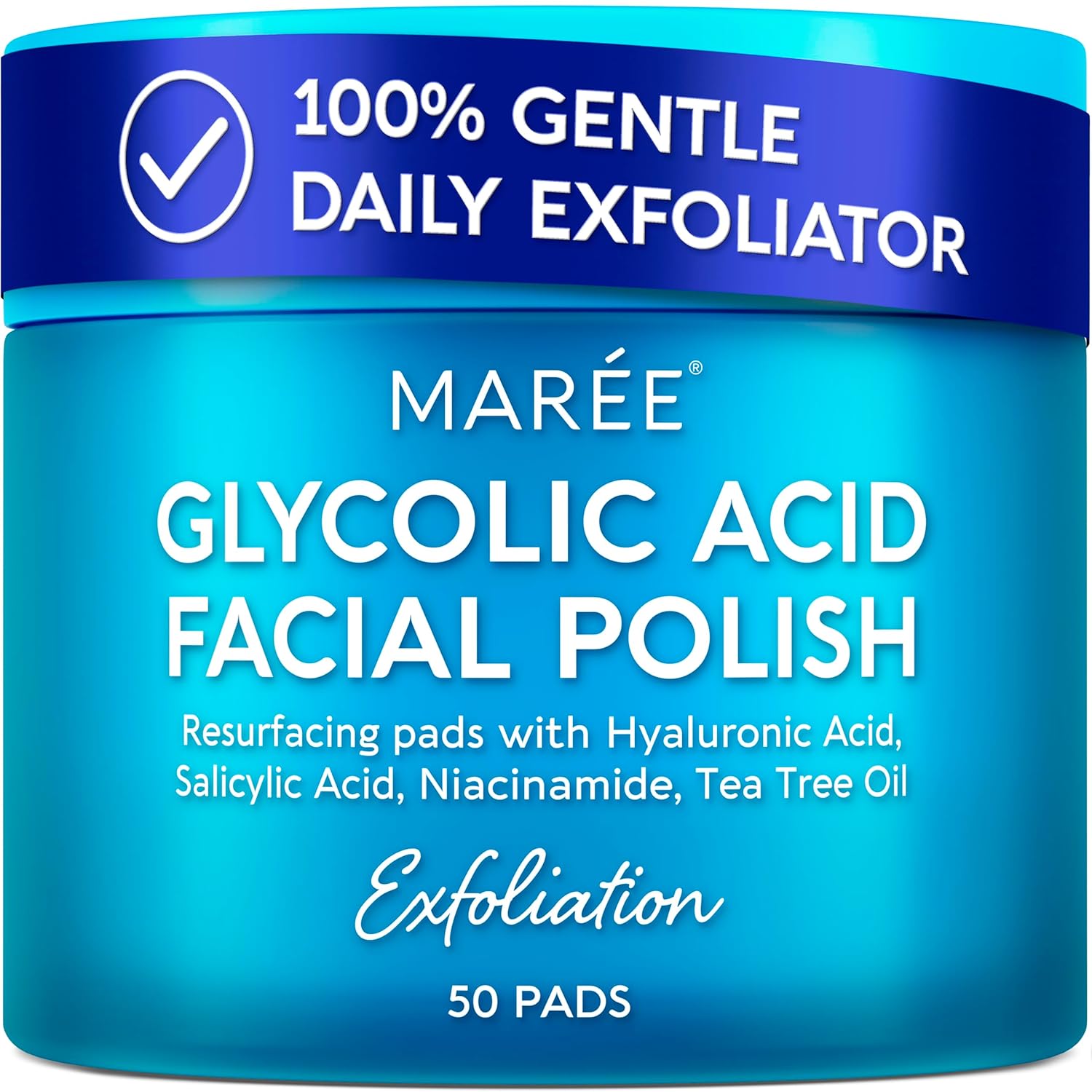 MAREE Glycolic Acid Pads - Toner Pads for Face Cleansing - Exfoliating Pad