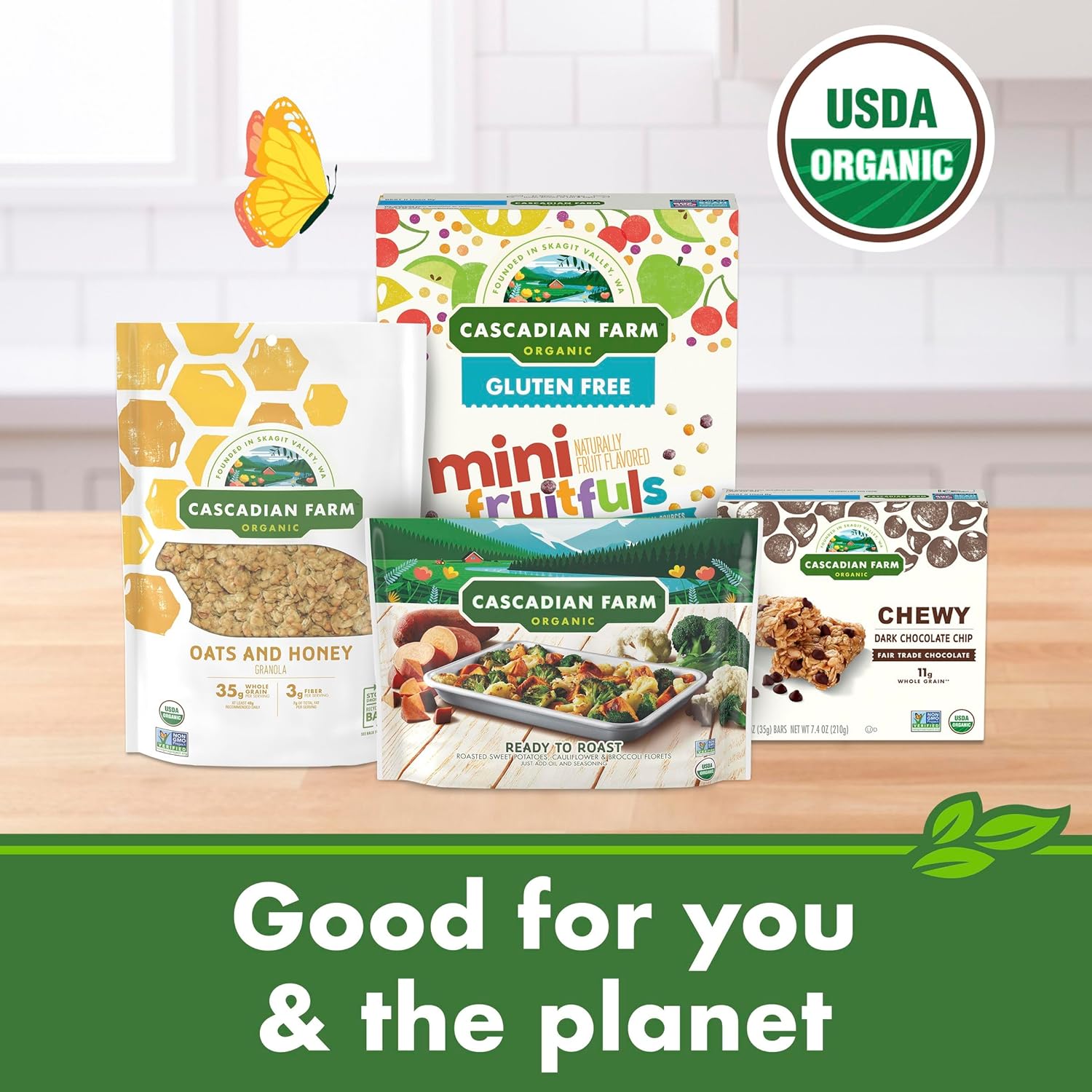 Cascadian Farm Organic Granola, No Added Sugar, Blueberry Vanilla Cereal