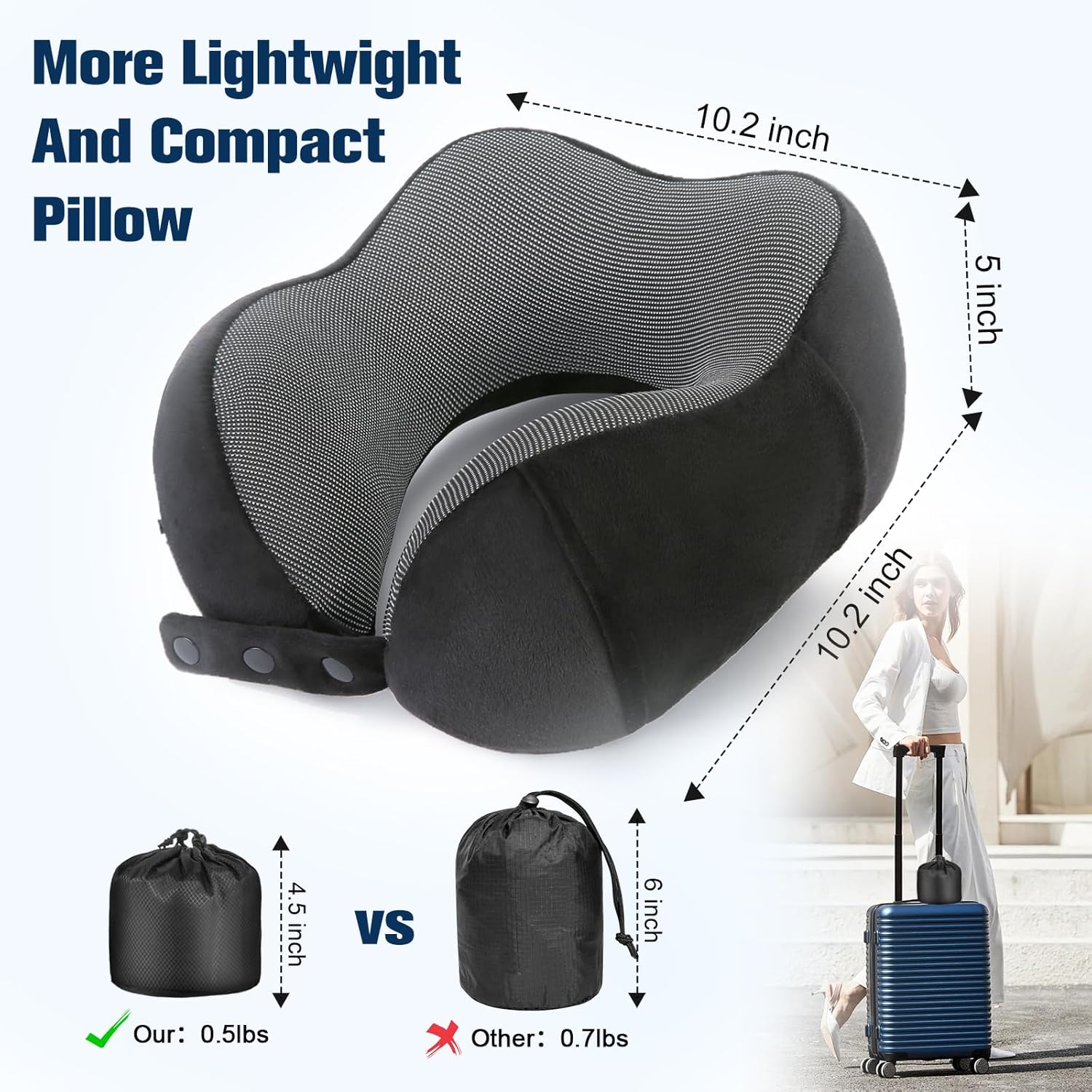Cirorld Neck Pillow for Traveling, Travel Pillows for Airplanes,100% Pure
