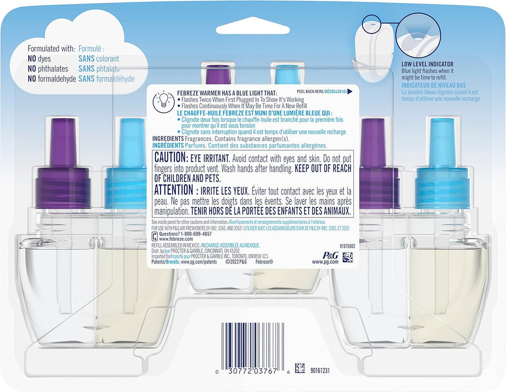 Febreze Plug In Air Freshener, Odor-Fighting Scented Oil Refill, Gain
