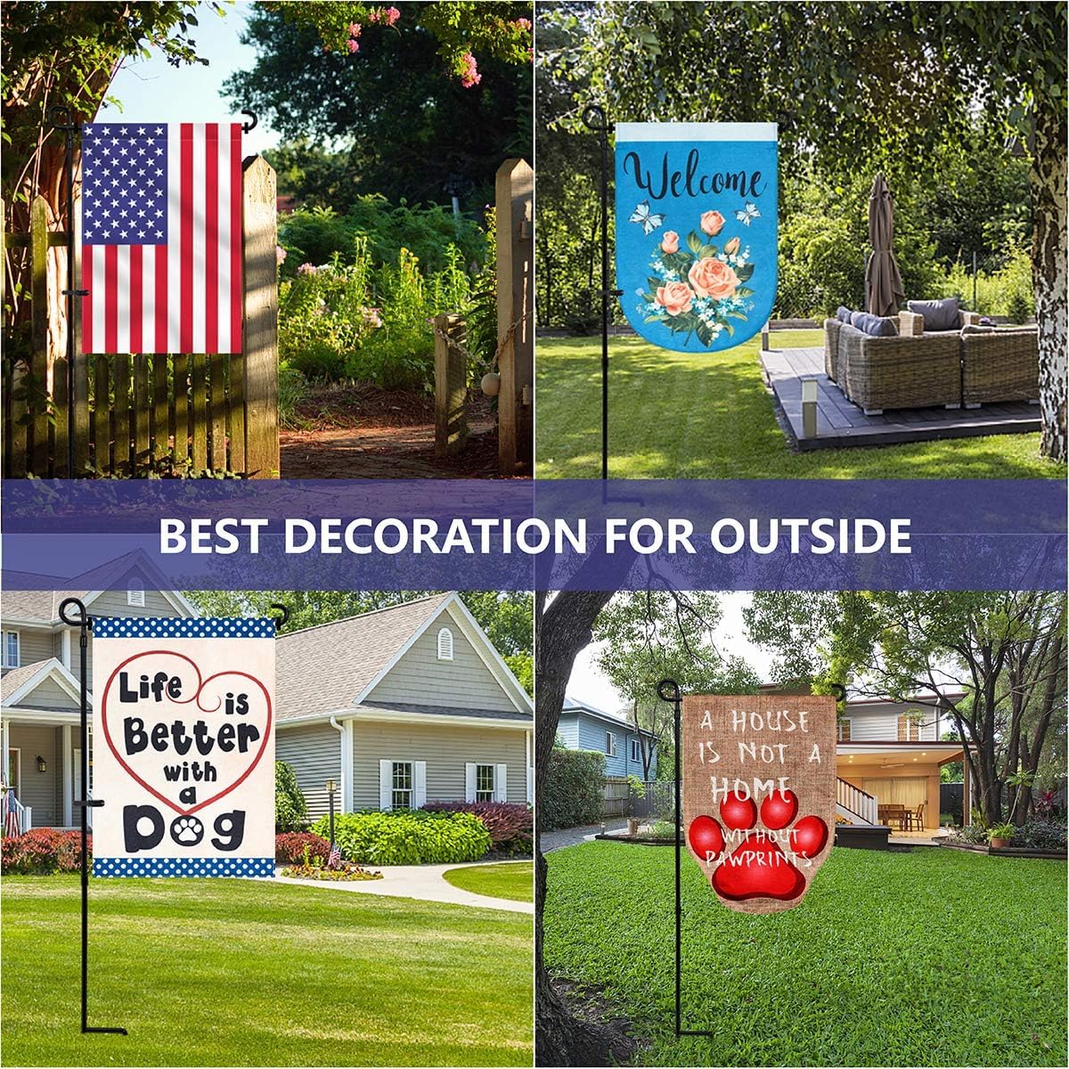 YEAHOME Garden Flag Holder Stand, Premium Yard Flag Holder Weather-Proof