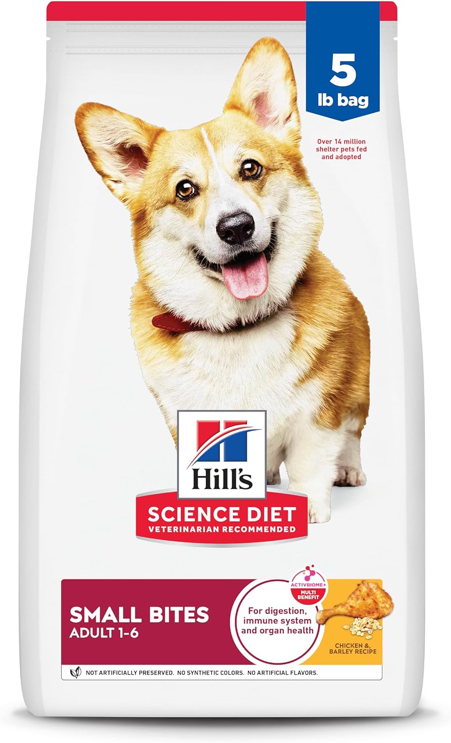 Hill's Science Diet Adult 1-6 Small Bites Dry Dog Food, Chicken & Barley, 5