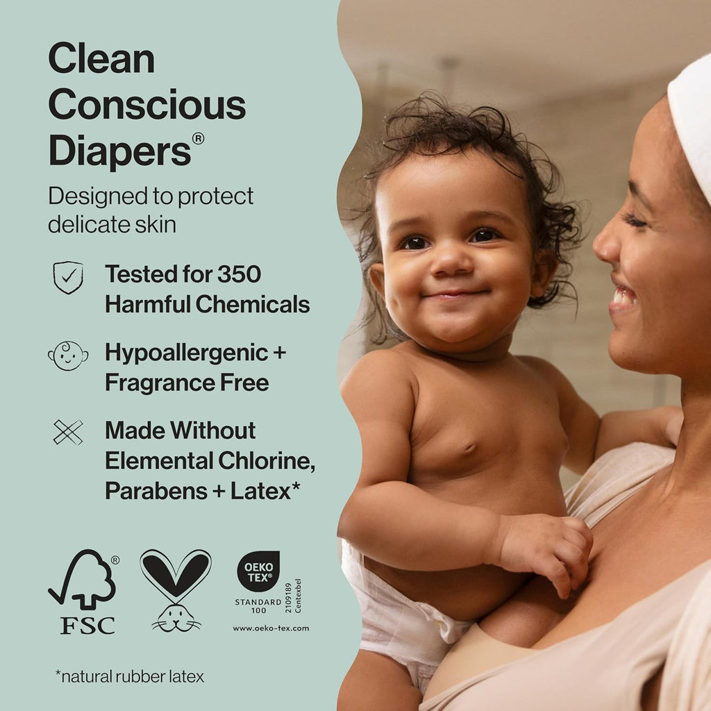 The Honest Company Comfort Dry Disposable Diapers for Sensitive Skin