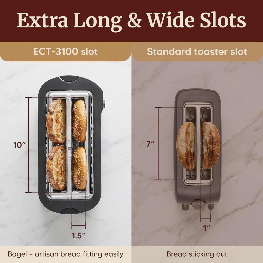 Elite Gourmet ECT-3100 4-Slice Long Slot Toaster