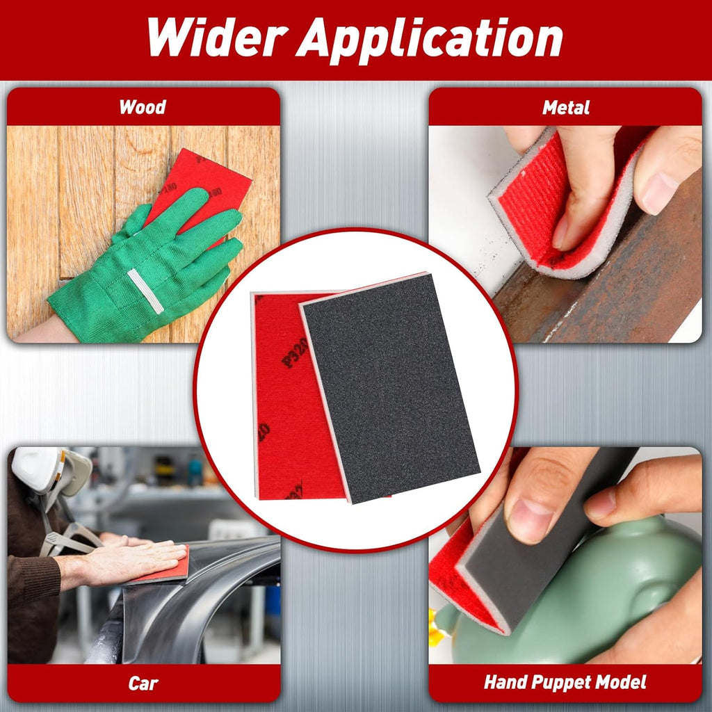 24 Pcs Sanding Sponge 80-3000 Grit Sandpaper Assortment, Washable & Reusable