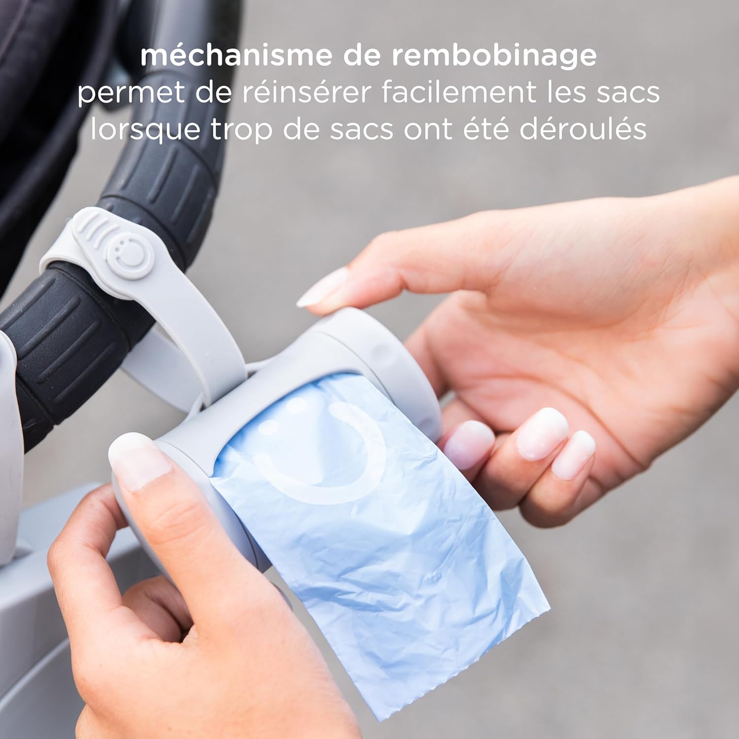 Ubbi Retractable On the Go Bag Dispenser for Travel, Diaper Bag Accessory