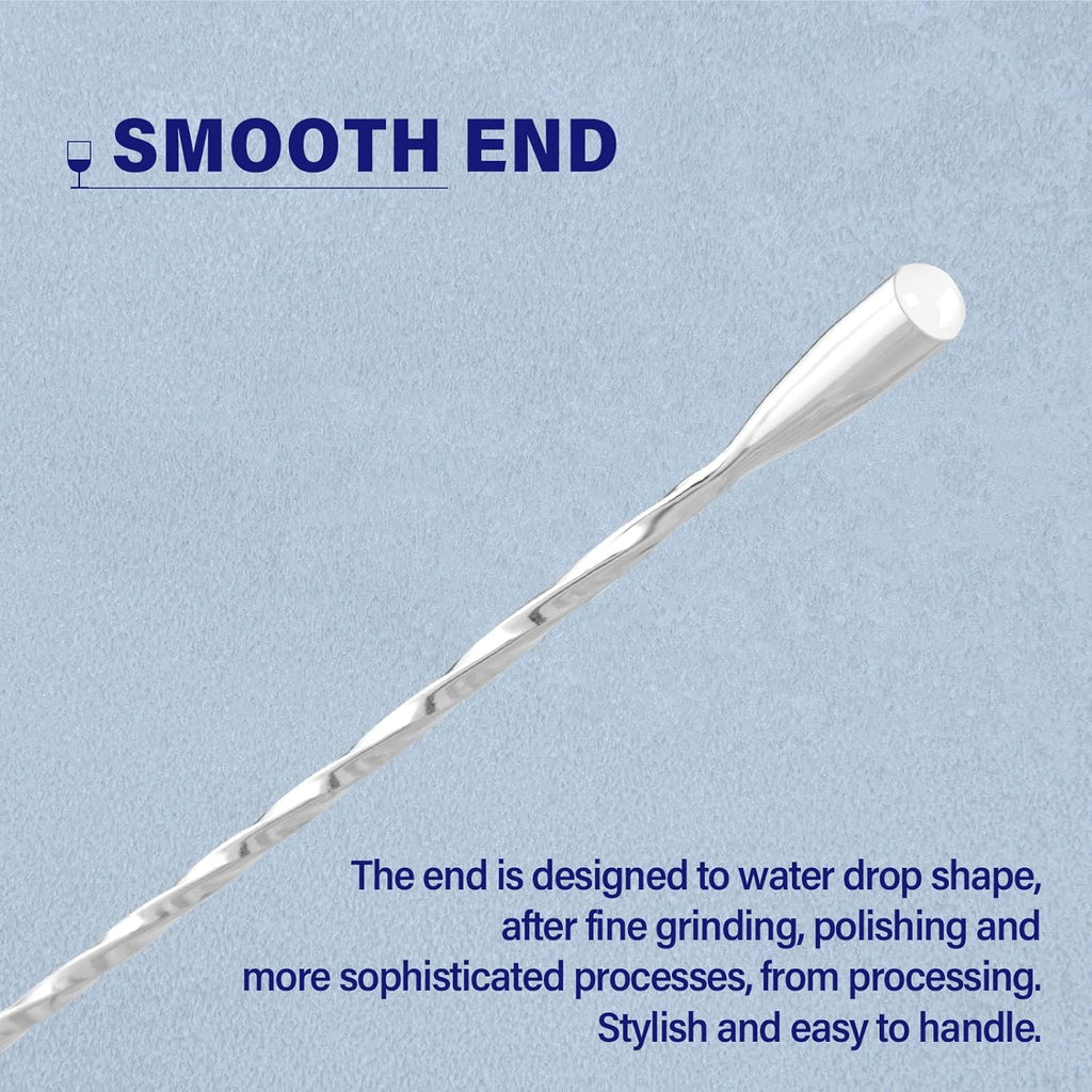 Briout Bar Spoon Cocktail Mixing Stirrers for Drink, Stainless Steel 12