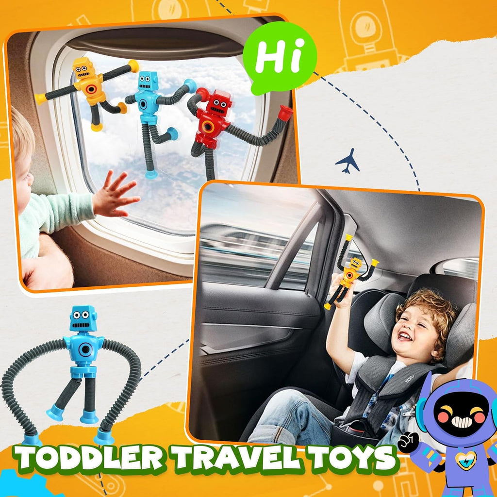 Robot Sensory Travel Roadtrip Toys 4Pcs for Toddlers Kid Boy Year Old Ages 3