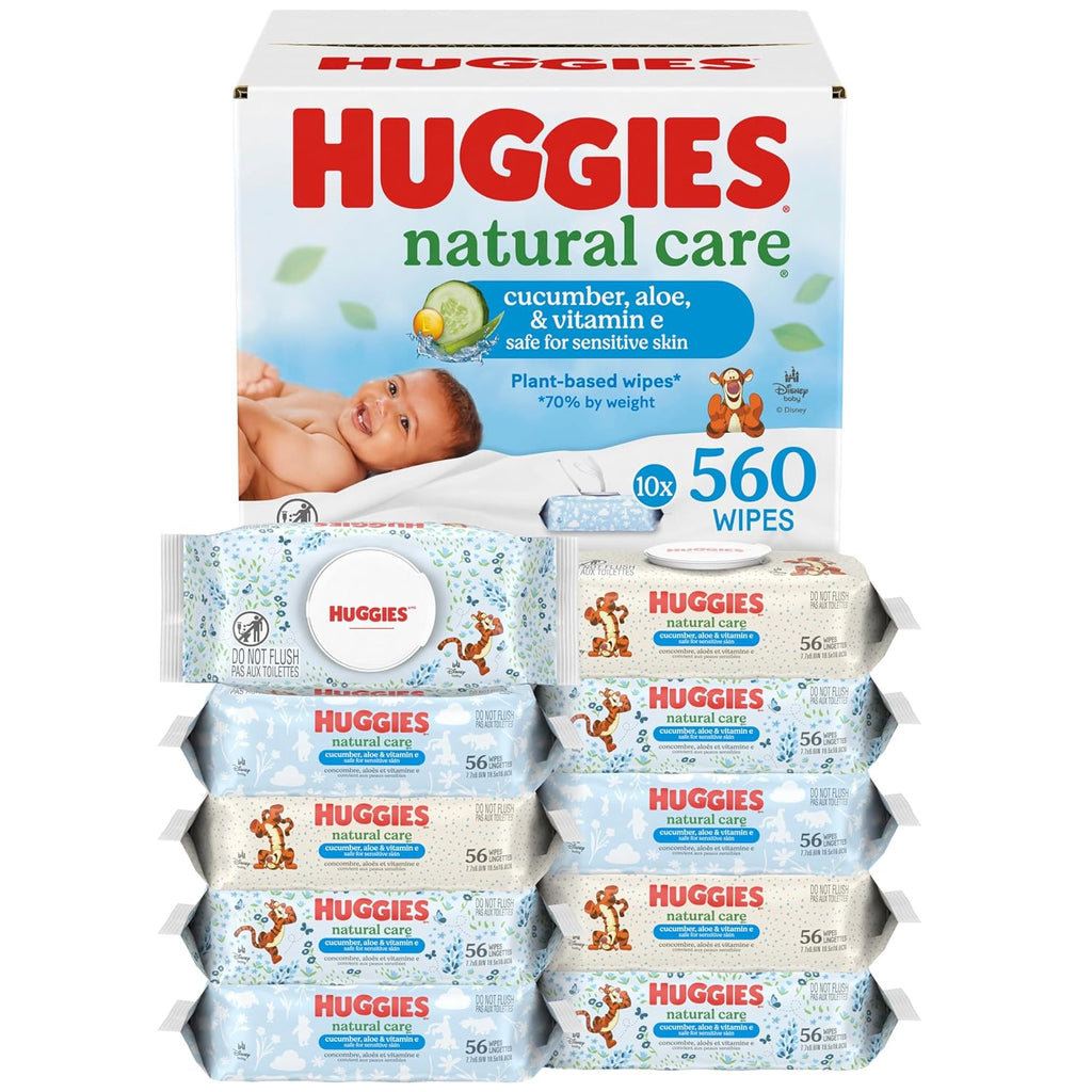 Huggies Natural Care Cucumber, Aloe and Vitamin E Baby Wipes, Hypoallergenic
