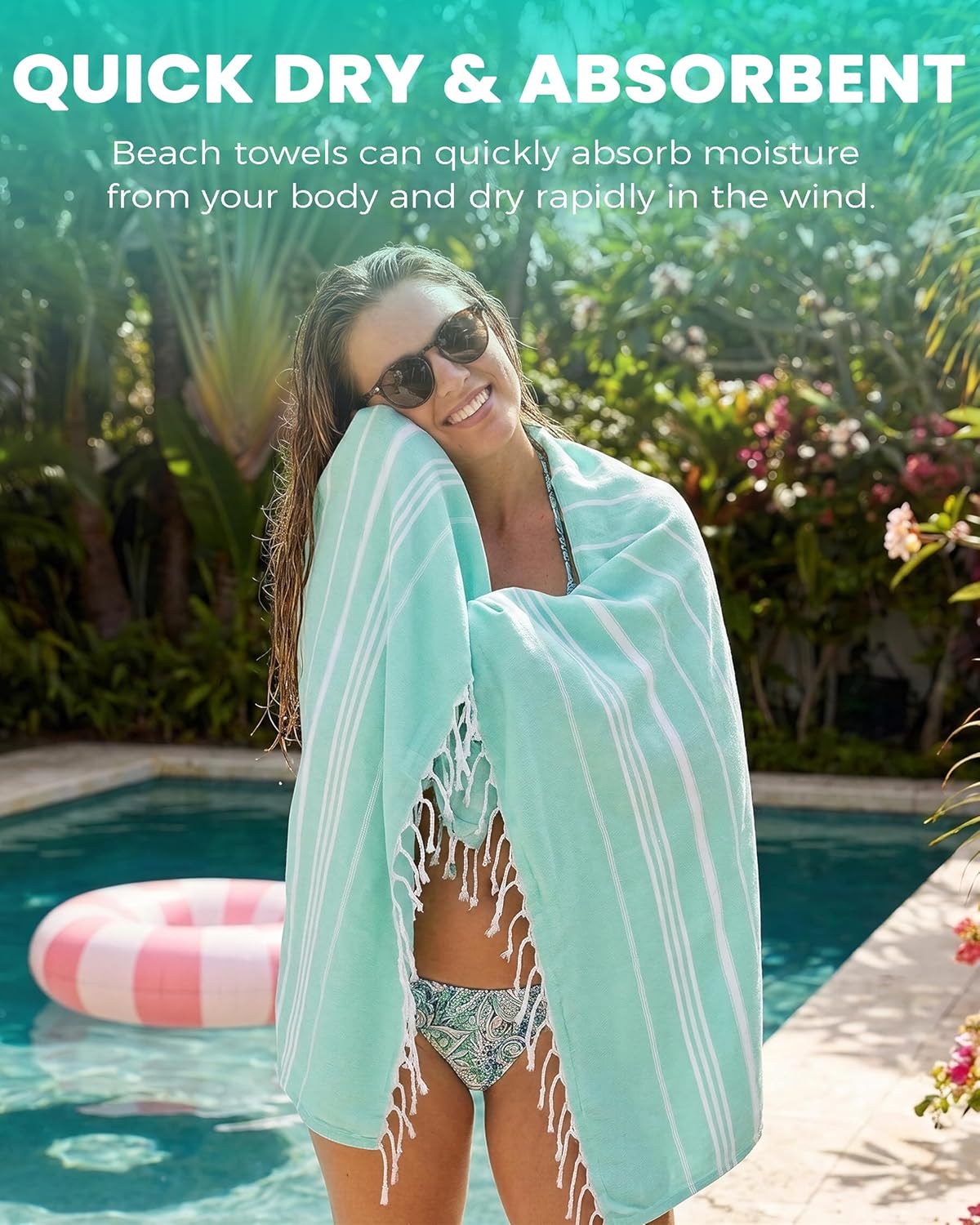 Antfuny Turkish Beach Towels Vacation Essentials Quick Dry Sand Free