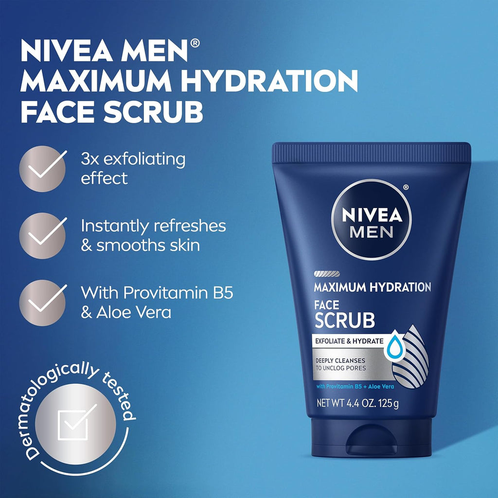NIVEA MEN Maximum Hydration Face Scrub with Provitamin B5 and Aloe Vera