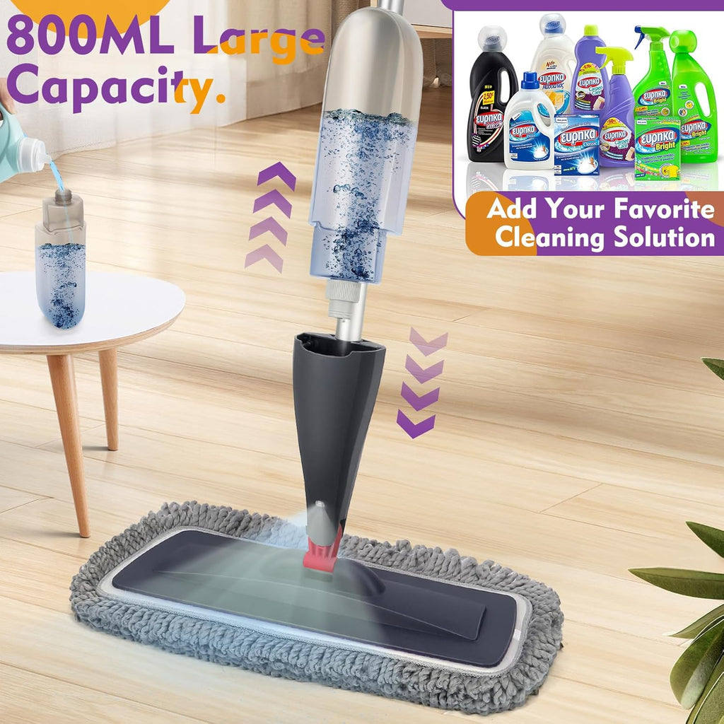 Spray Mop for Floor Cleaning with Washable Pads, Microfiber Wet Mops with 800