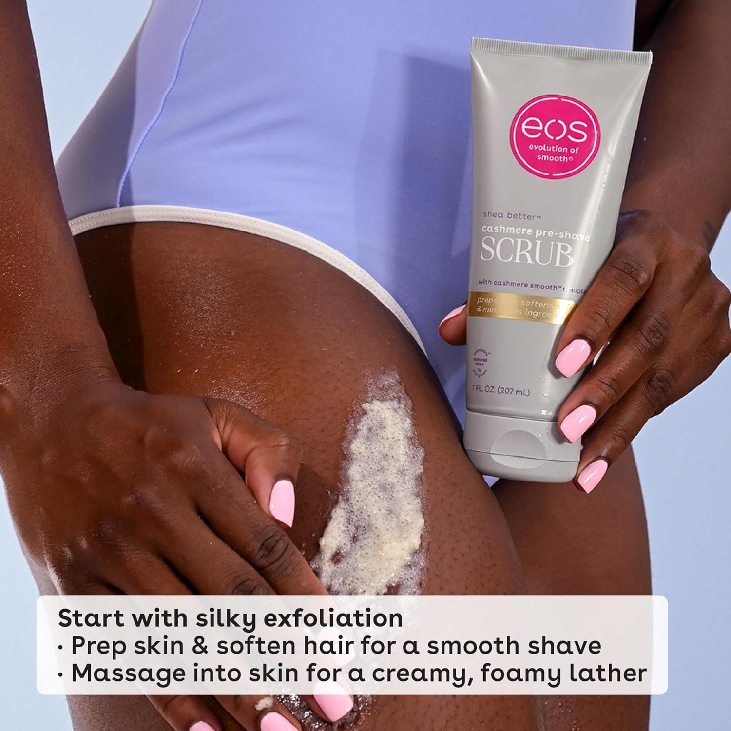eos Cashmere Skin Collection Pre-Shave Scrub- Vanilla Cashmere, Exfoliating