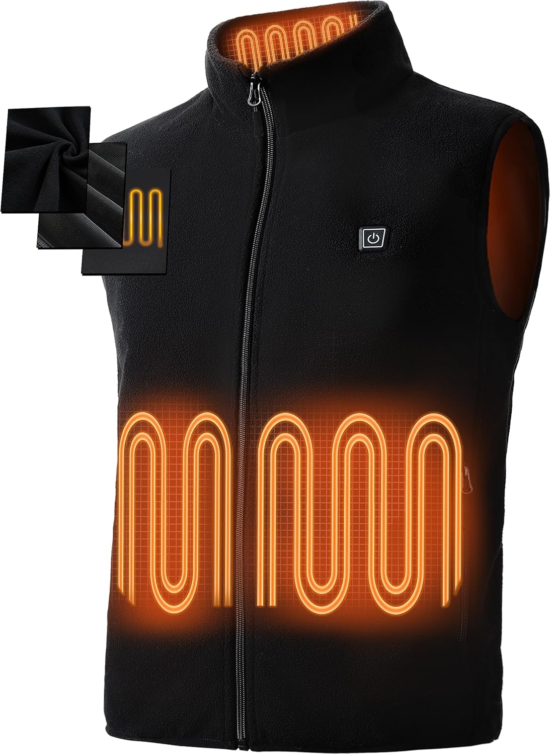 Heated Vest for Men Women, 3 Heating Levels 6 Heating Zones