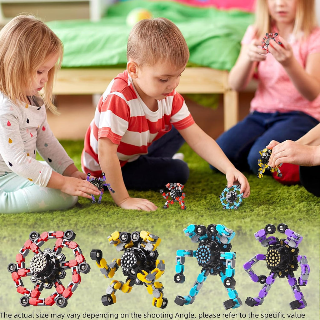Gokeey Transformable Fidget Spinners Toys 4 Pcs for Kids and Adults Stress