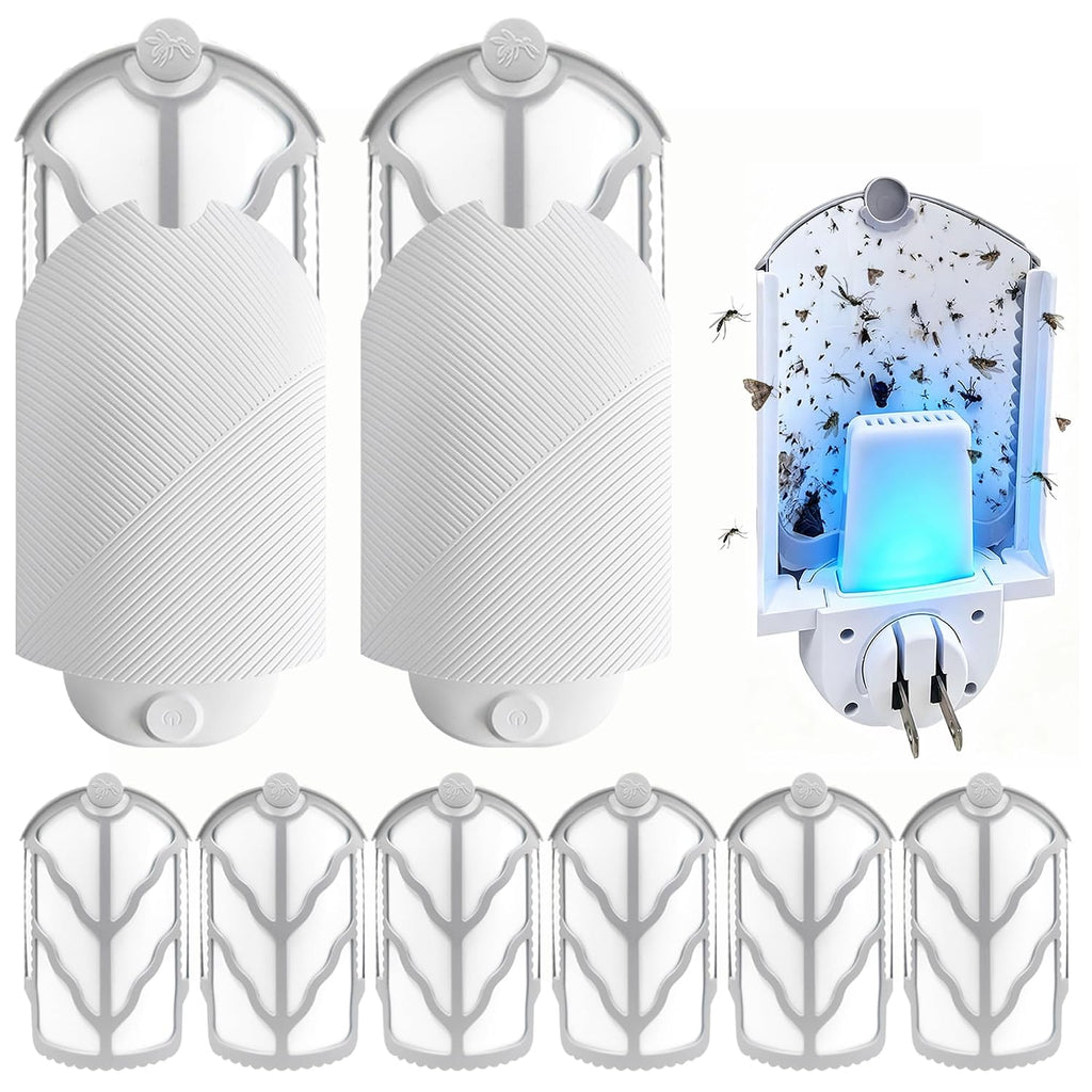 Flying Insect Trap for Indoor Use (2 Starters & 6 Refill Cartridges), UV