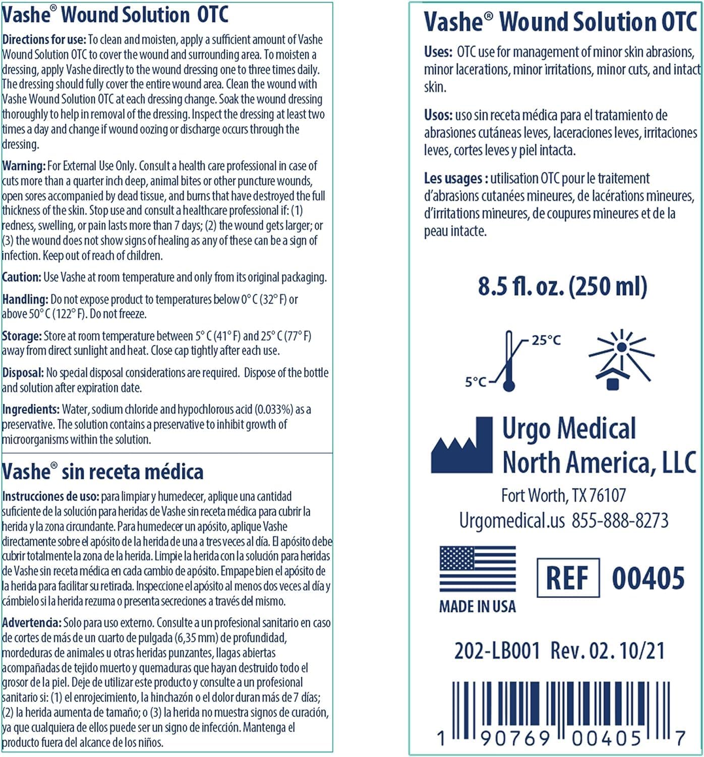 Vashe Wound Solution OTC Pure Hypochlorous Acid-Preserved Wound Cleanser