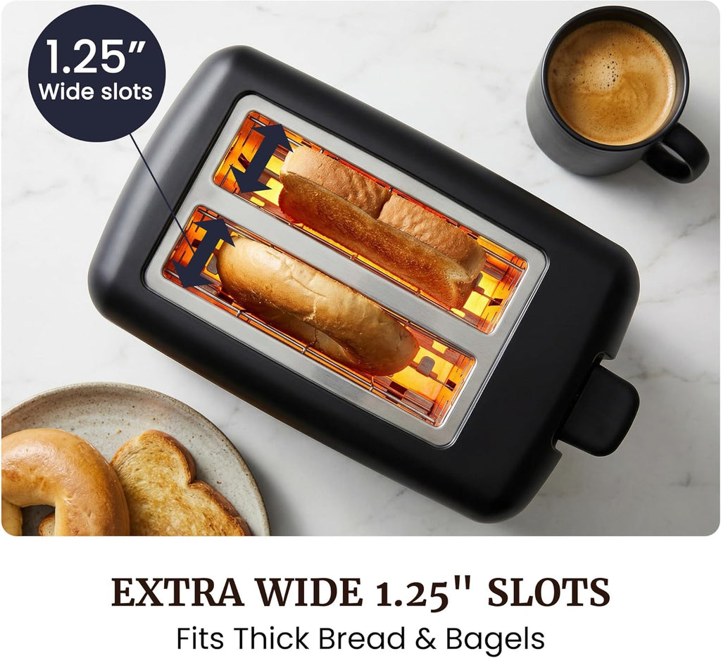 Elite Gourmet 2-Slice Cool Touch Toaster ‰ÛÒ 6 Browning Levels, Extra Wide