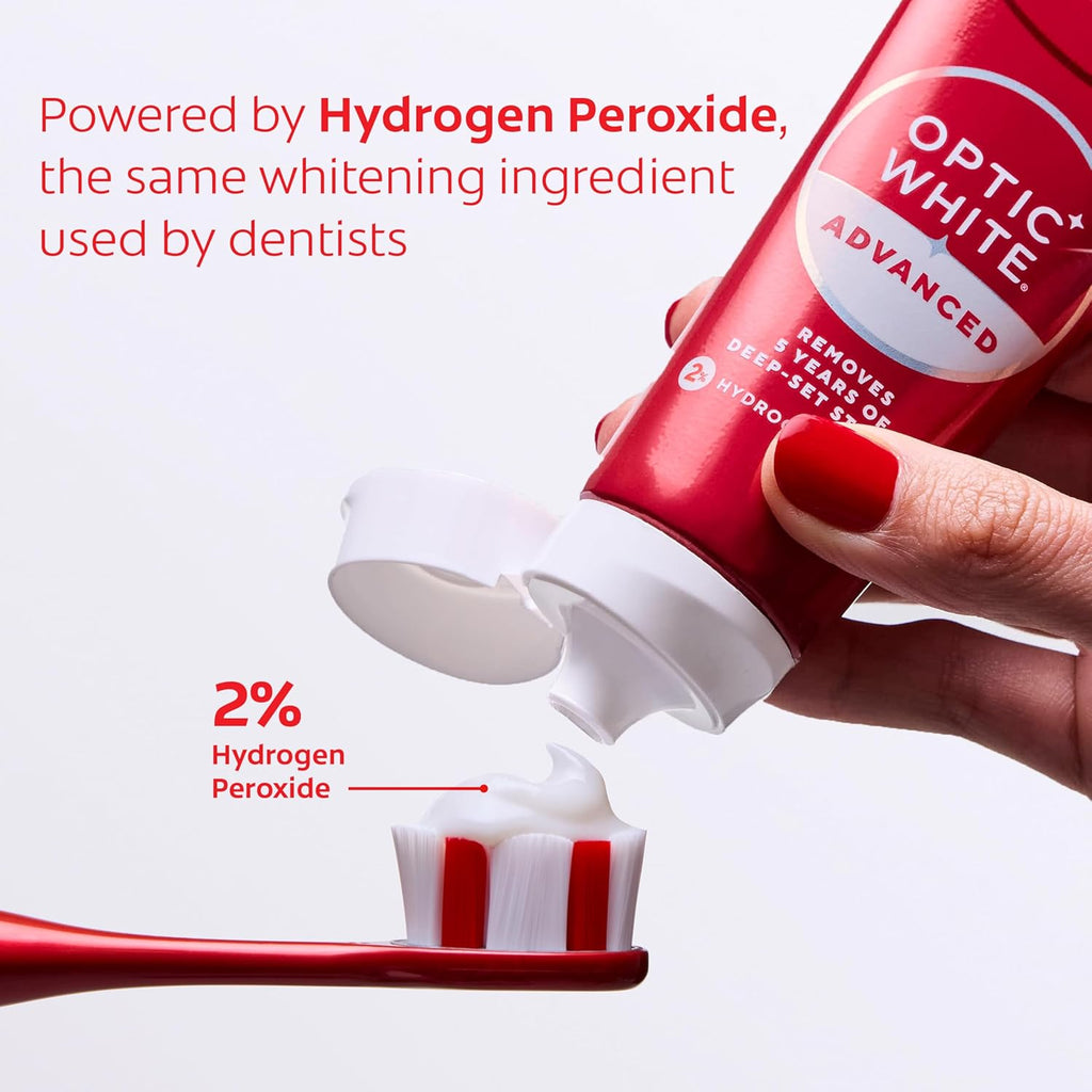 Colgate Optic White Advanced Hydrogen Peroxide Toothpaste, Teeth Whitening