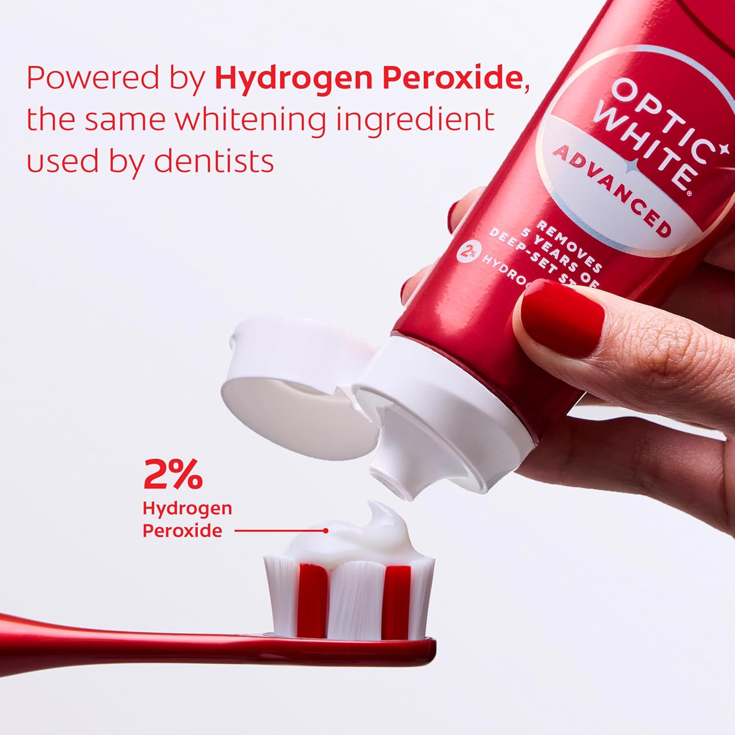 Colgate Optic White Advanced Hydrogen Peroxide Toothpaste, Teeth Whitening