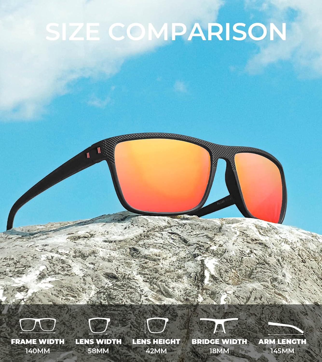 KALIYADI Polarized Sunglasses for Men, Lightweight Sun Glasses with UV