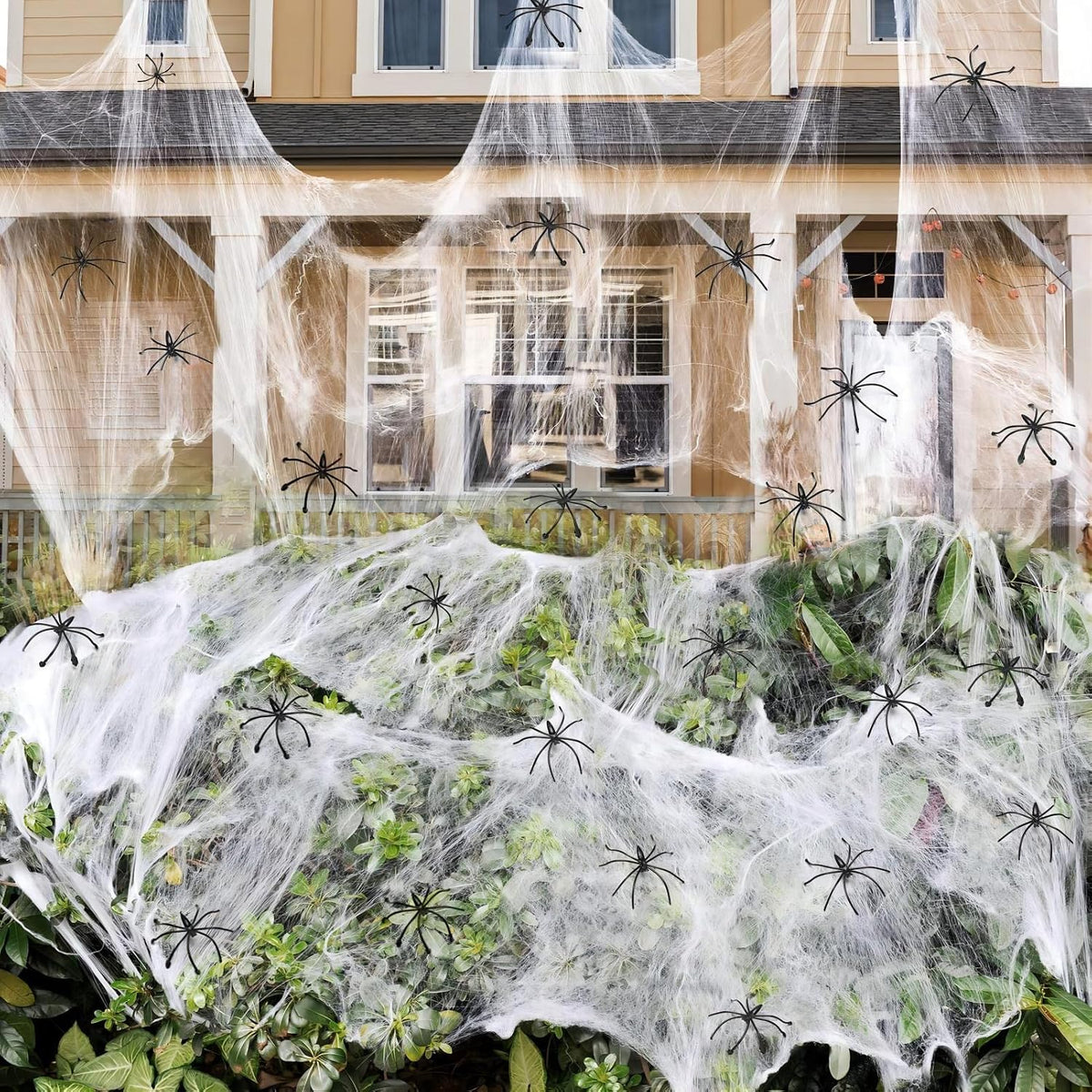 ZPISF 1400 sqft Halloween Spider Webs Decorations with 150 Extra Fake Spiders