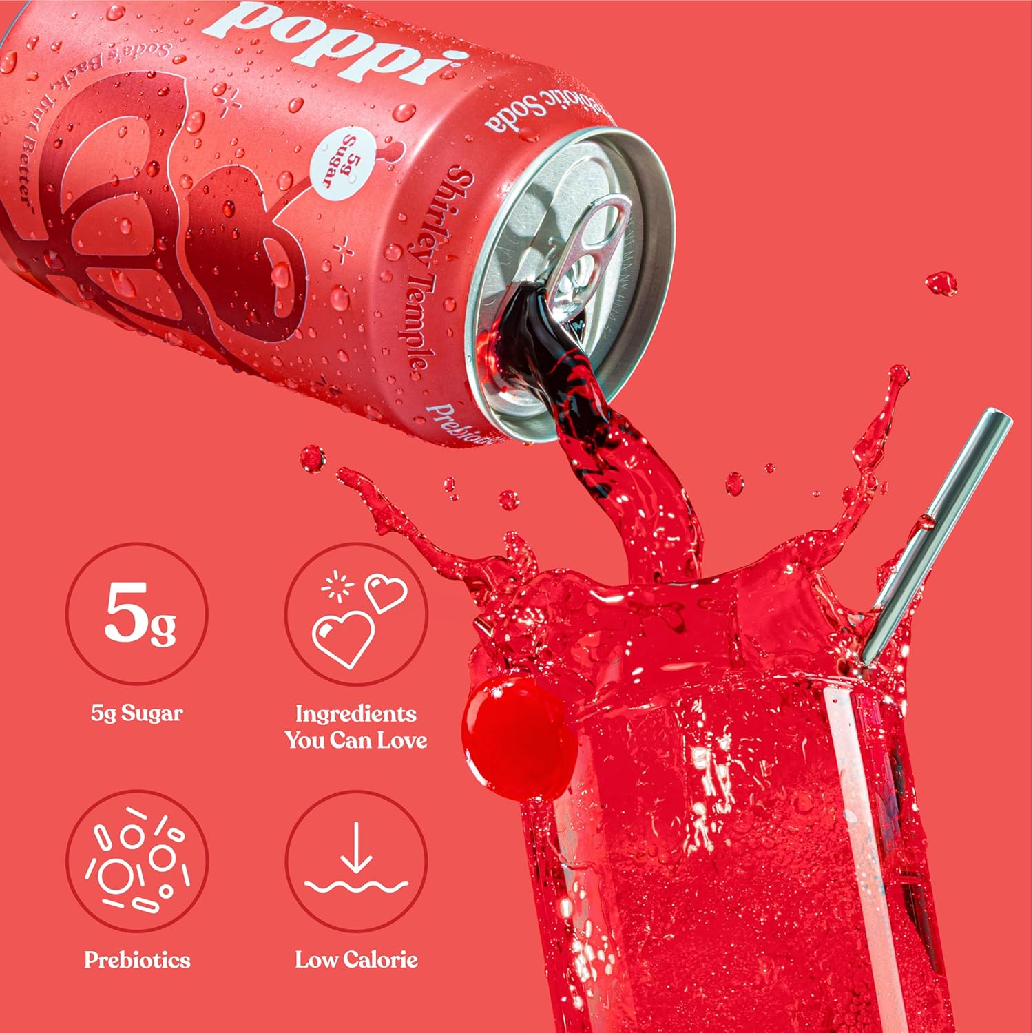 Poppi Sparkling Prebiotic Soda Beverage with Apple Cider Vinegar, Seltzer