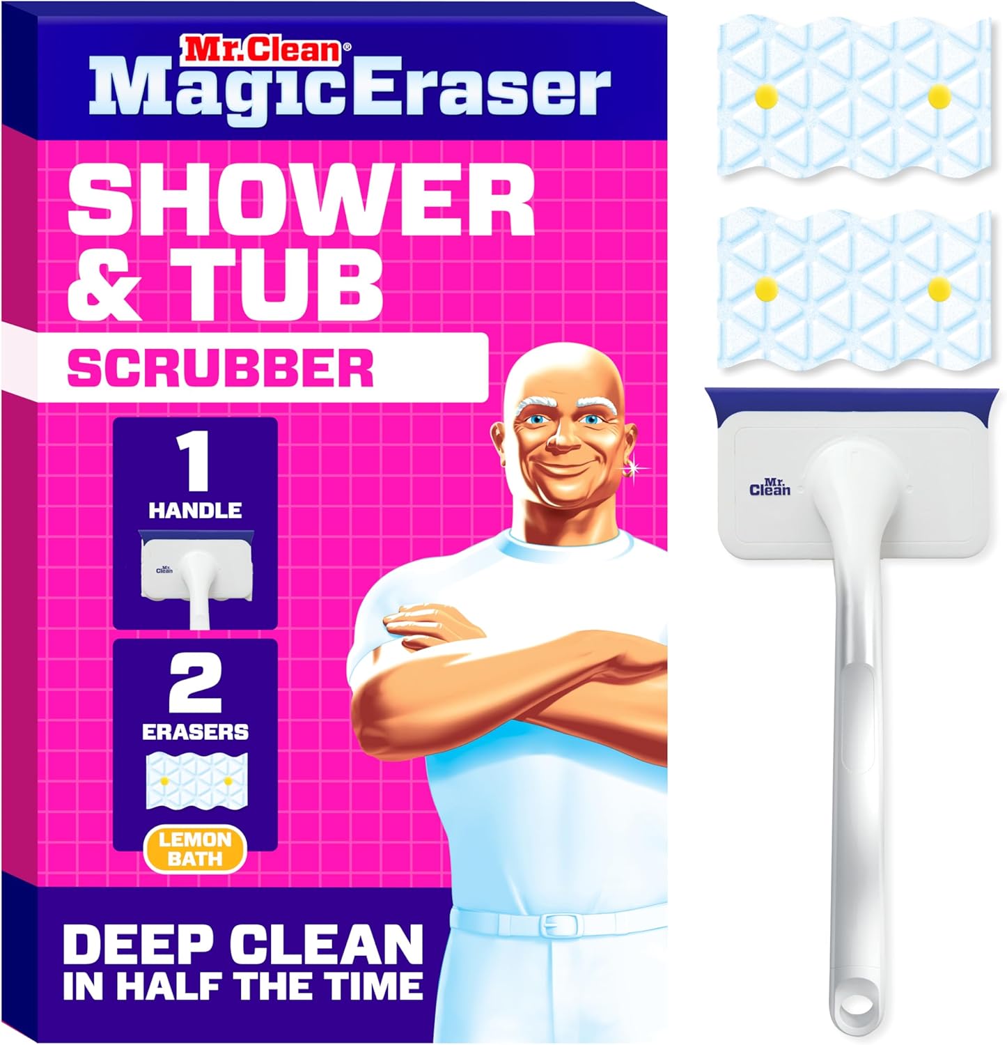 Mr. Clean Magic Eraser Shower & Tub Scrubber, Bathroom Cleaner, All in One